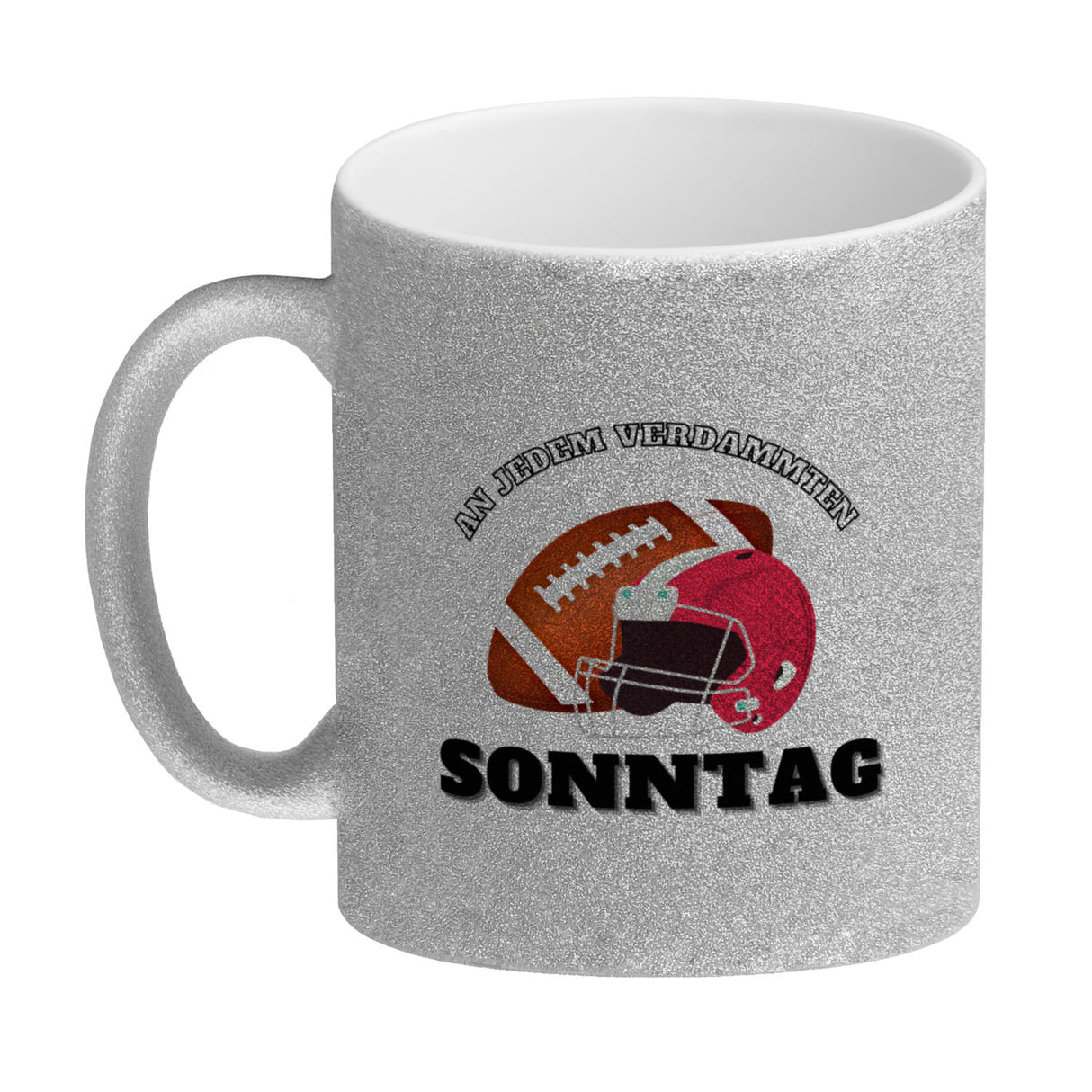 American Football Kaffeebecher mit Spruch An jedem verdammten Sonntag