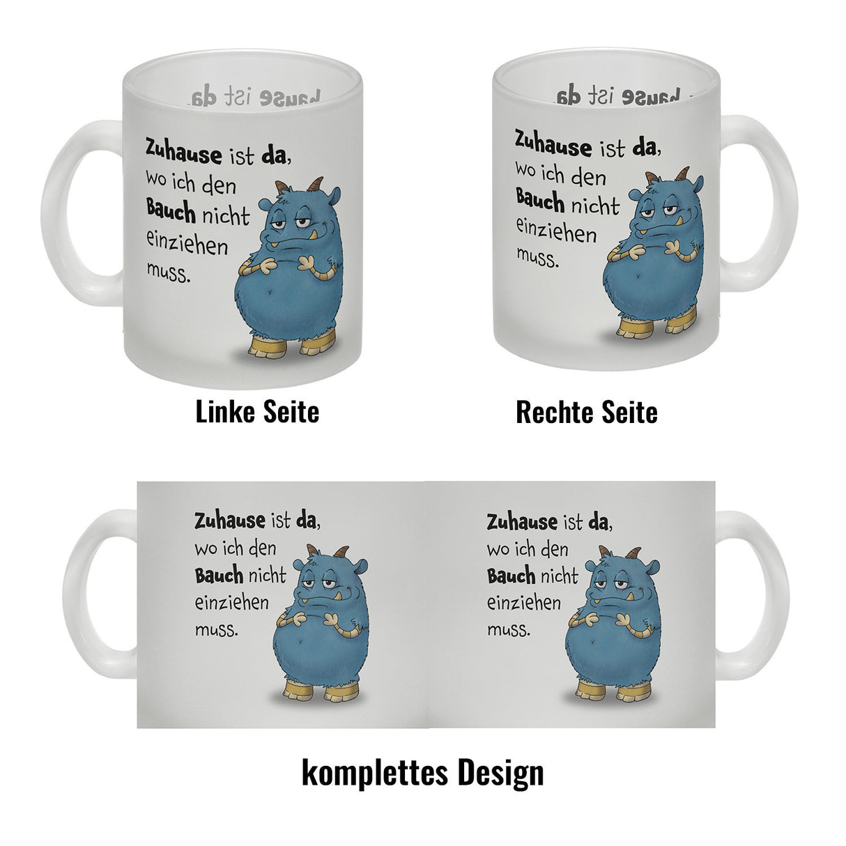 Freches Monster Kaffeebecher mit lustigem Spruch