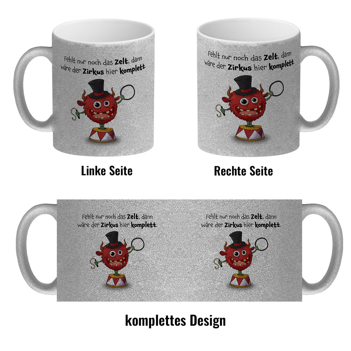 Freches Monster Kaffeebecher mit lustigem Spruch
