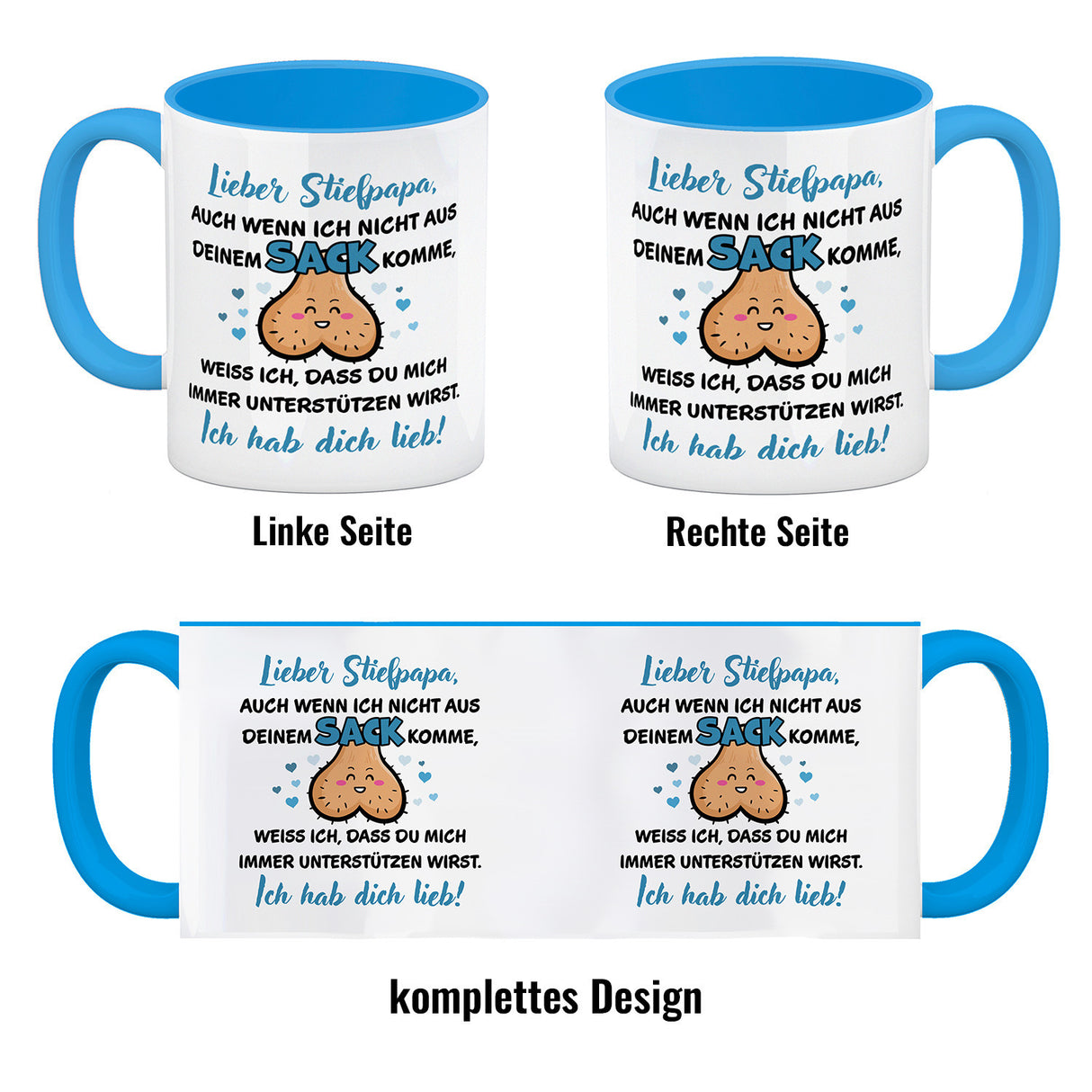 Stiefpapa, ich hab dich lieb Kaffeebecher mit Spruch