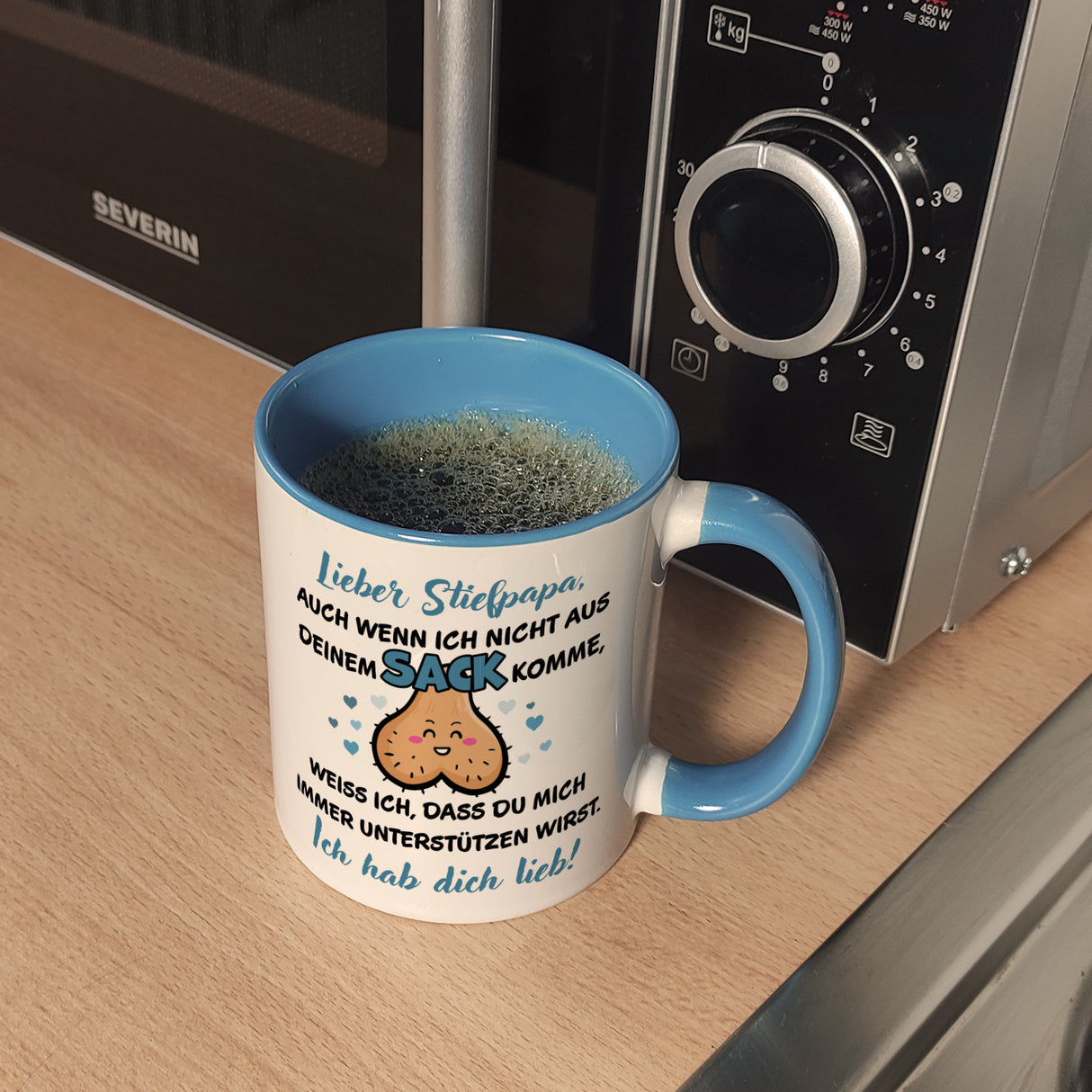 Stiefpapa, ich hab dich lieb Kaffeebecher mit Spruch