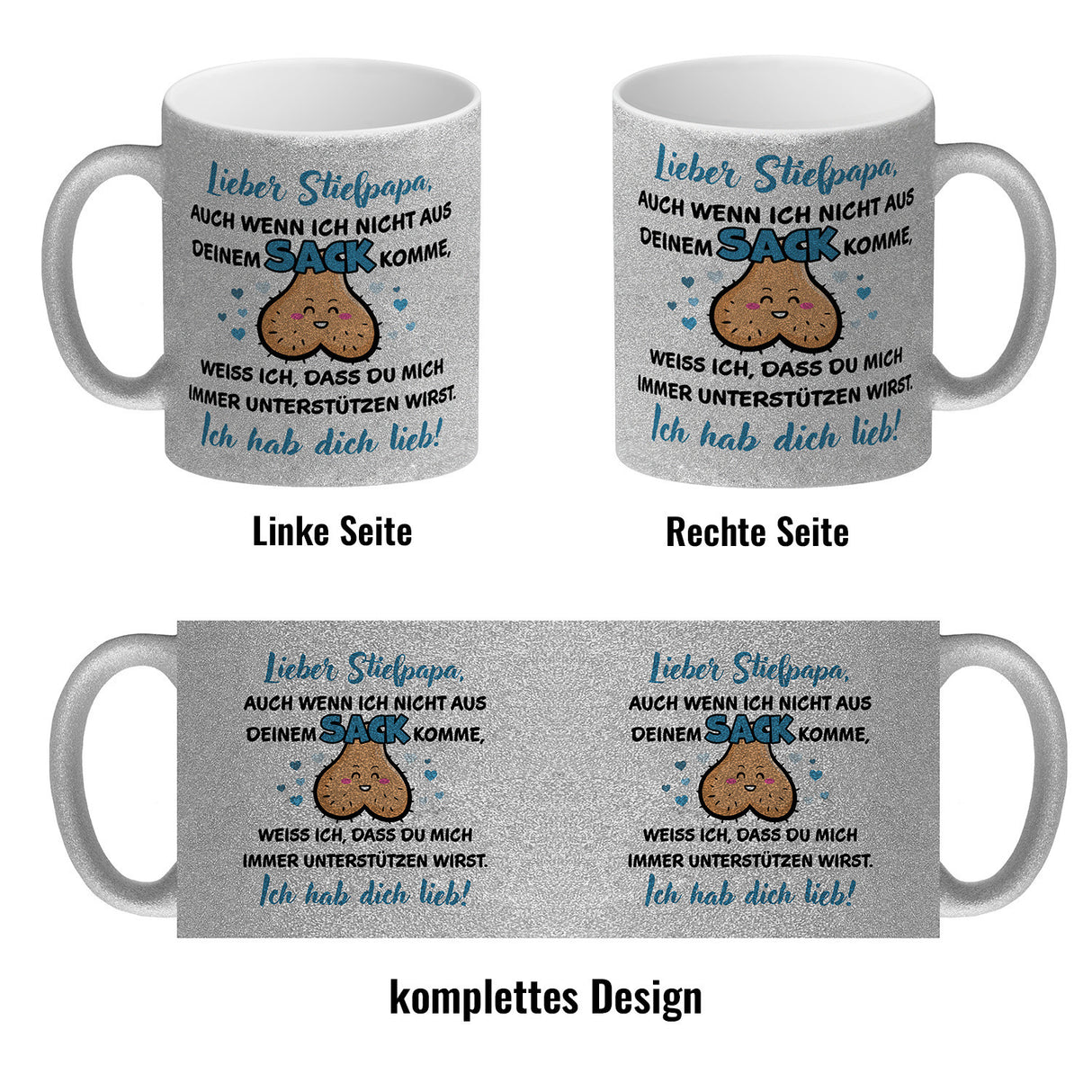 Stiefpapa, ich hab dich lieb Kaffeebecher mit Spruch