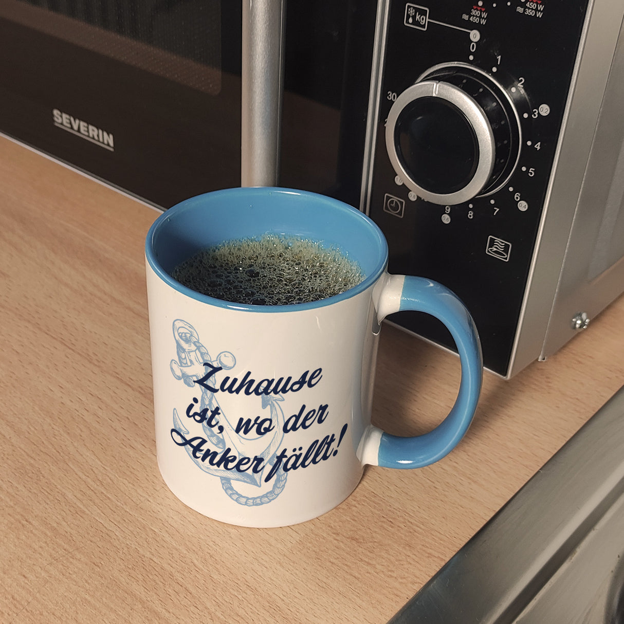 Anker Kaffeebecher mit Spruch Zuhause ist, wo der Anker fällt
