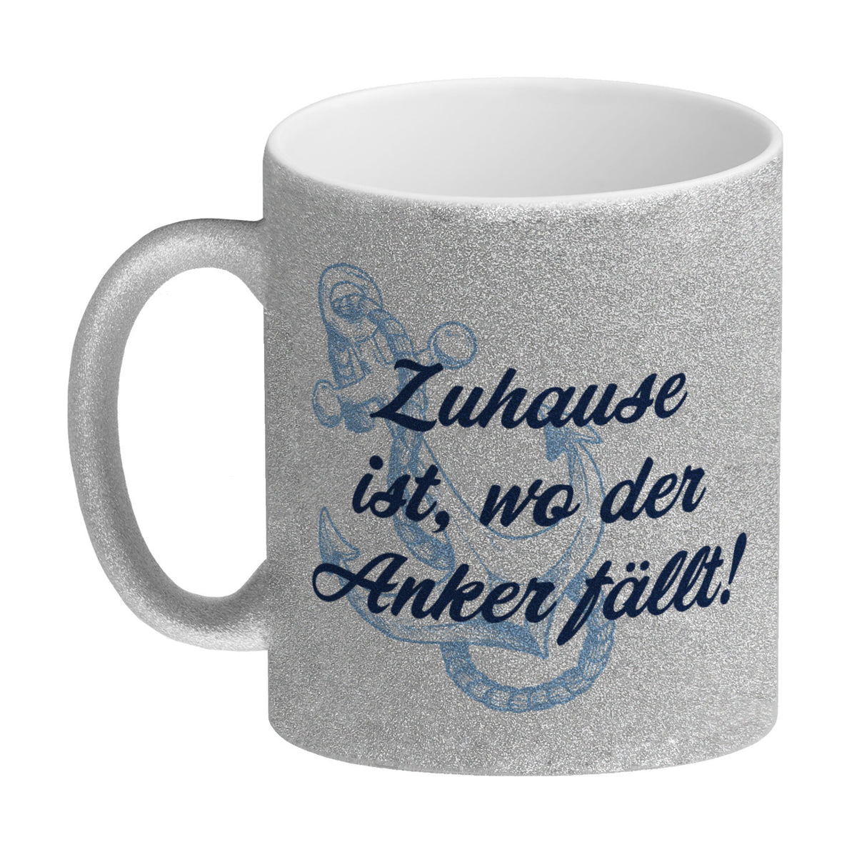 Anker Kaffeebecher mit Spruch Zuhause ist, wo der Anker fällt