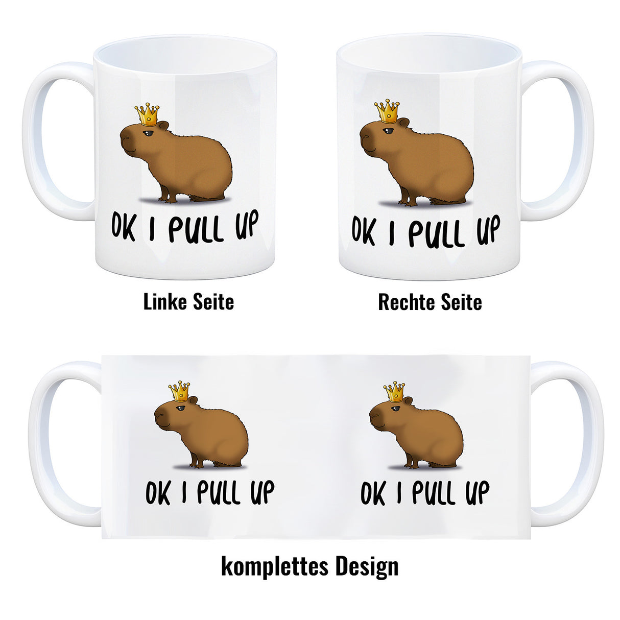 Ok I pull up normales Capybara Meme Kaffeebecher