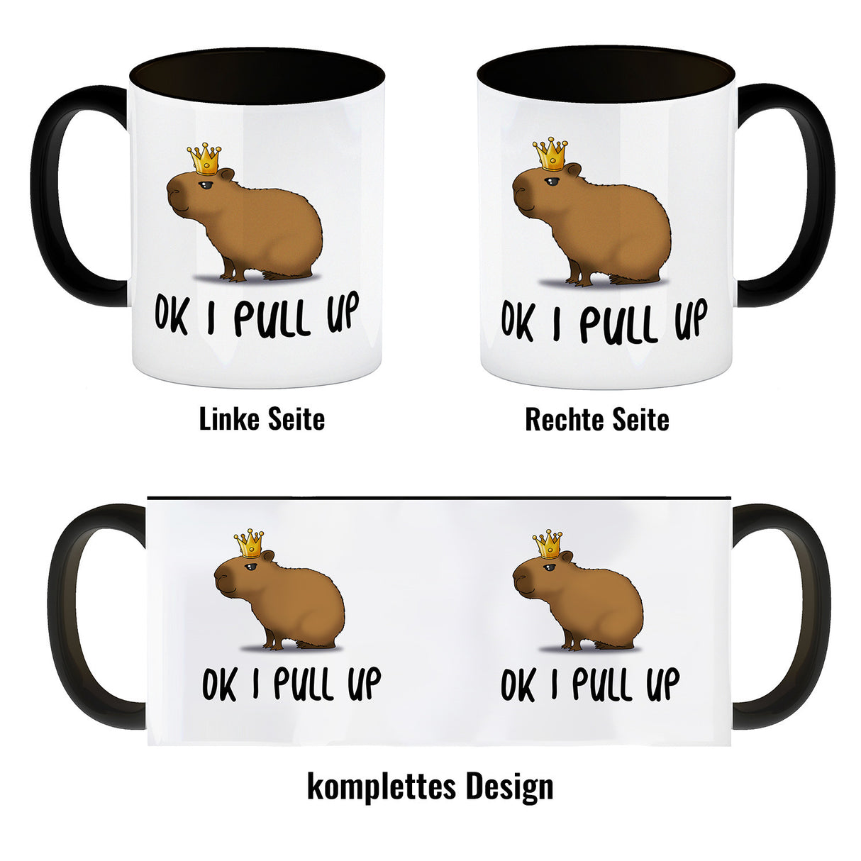 Ok I pull up normales Capybara Meme Kaffeebecher