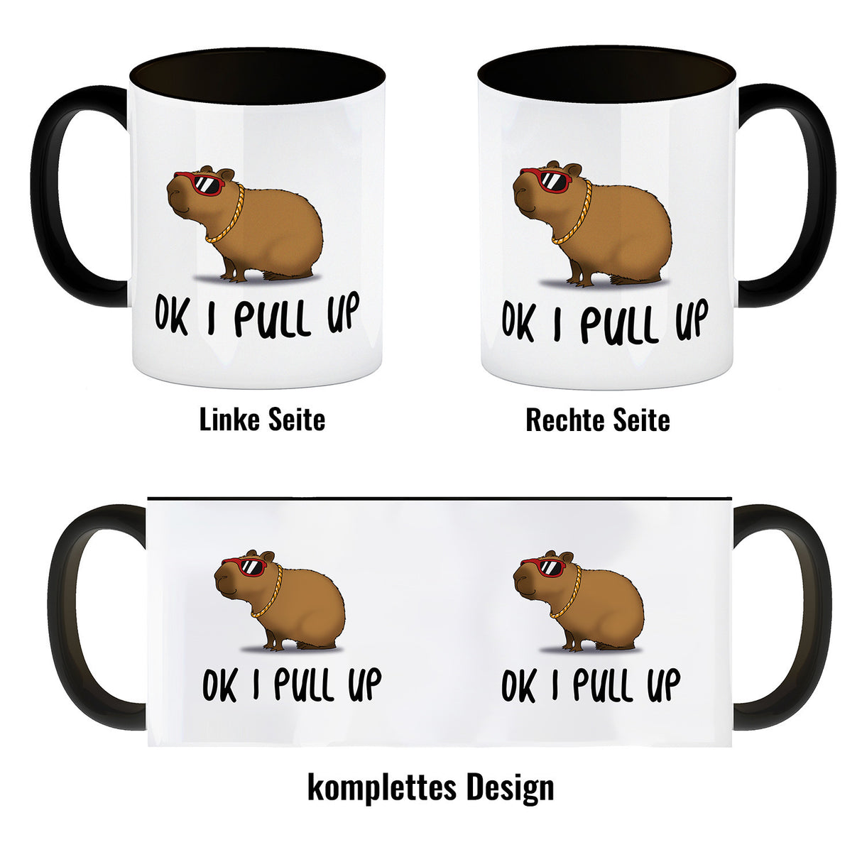 Ok I pull up normales Capybara Meme Kaffeebecher