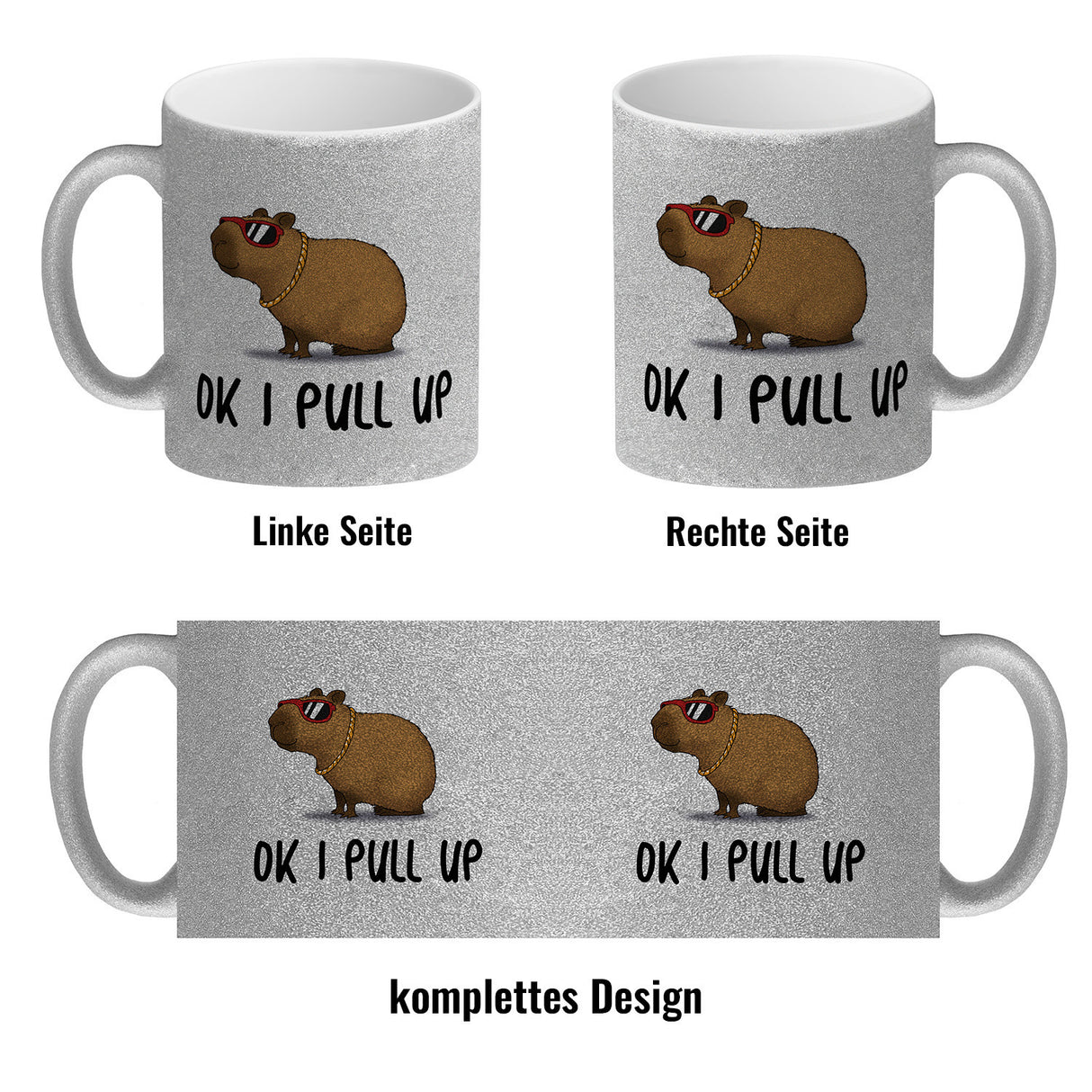 Ok I pull up normales Capybara Meme Kaffeebecher