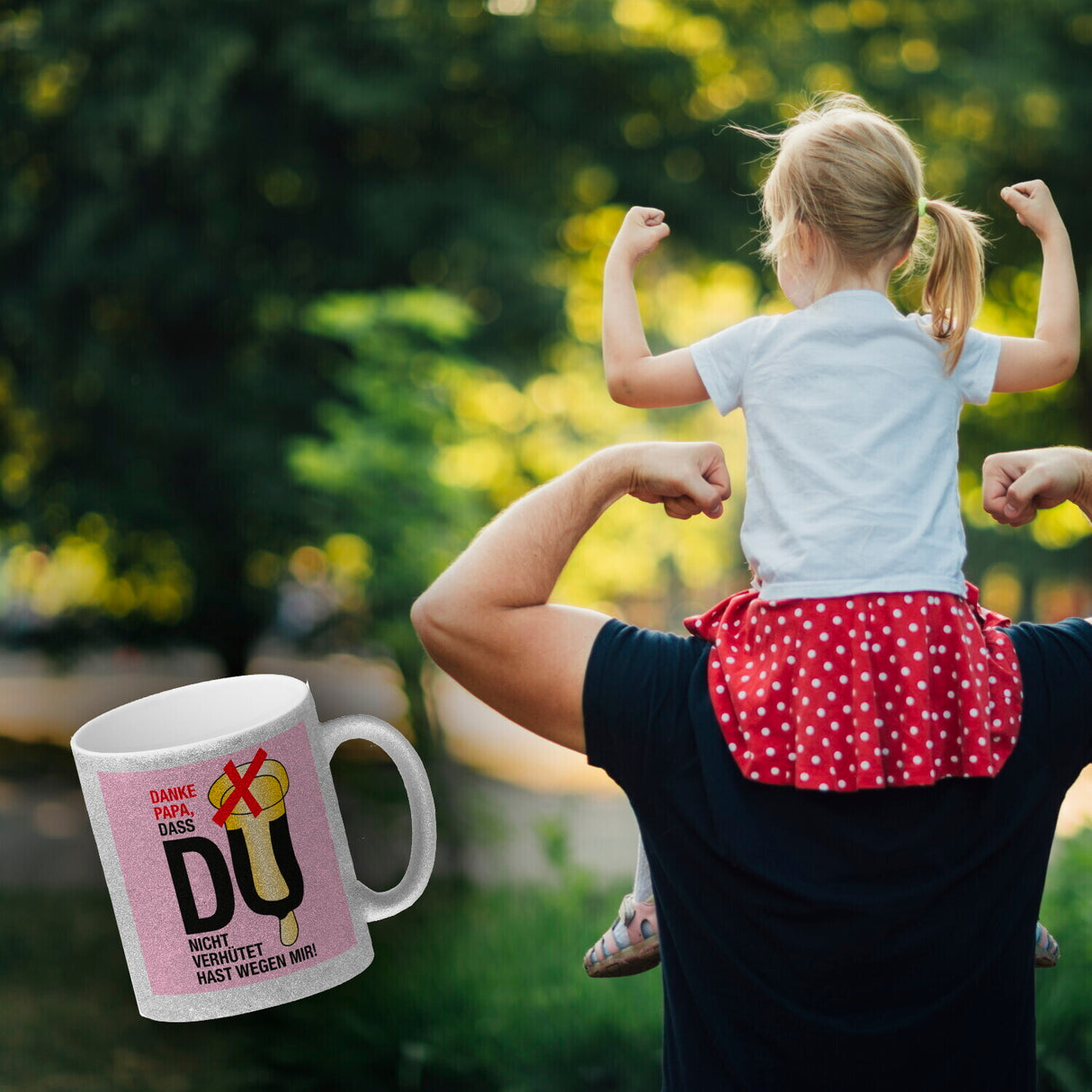 Danke Papa dass du nicht verhütet hast Kaffeebecher in rosa