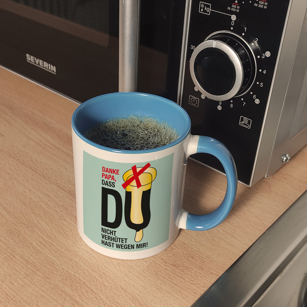 Danke Papa dass du nicht verhütet hast Kaffeebecher in rosa