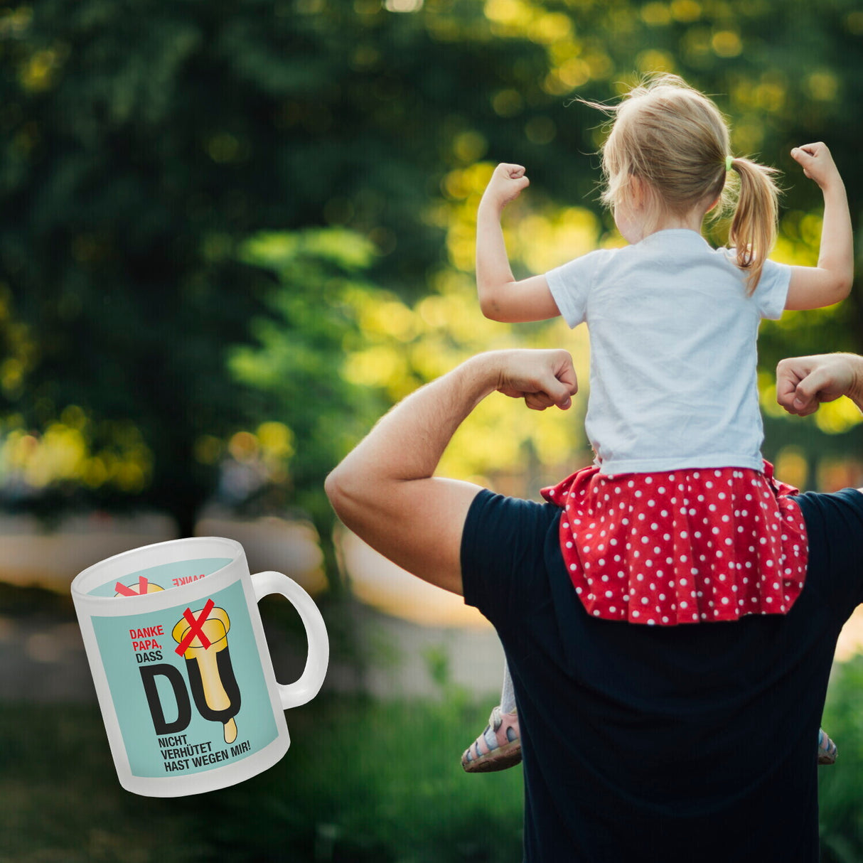Danke Papa dass du nicht verhütet hast Kaffeebecher in rosa