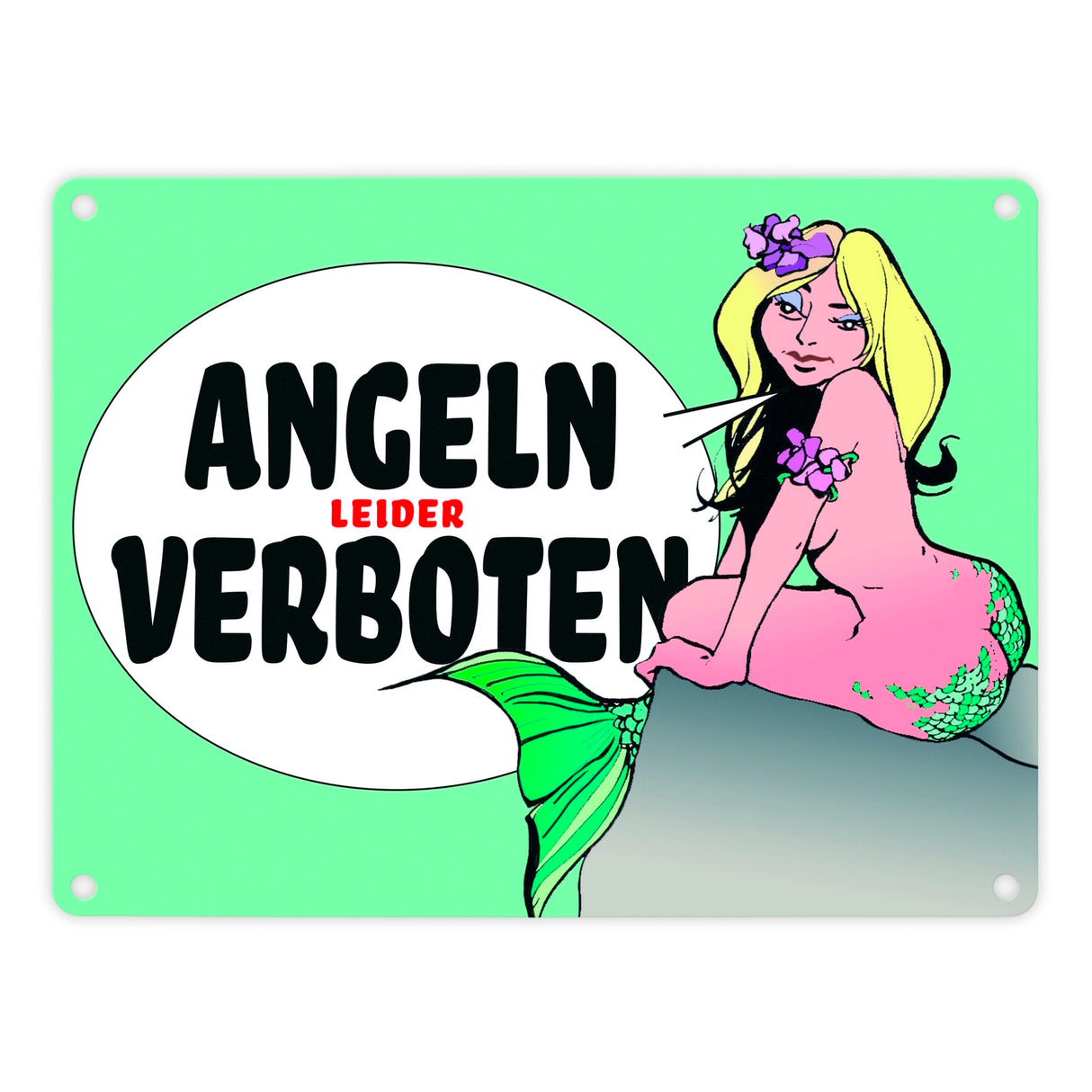 Angeln leider verboten Metallschild