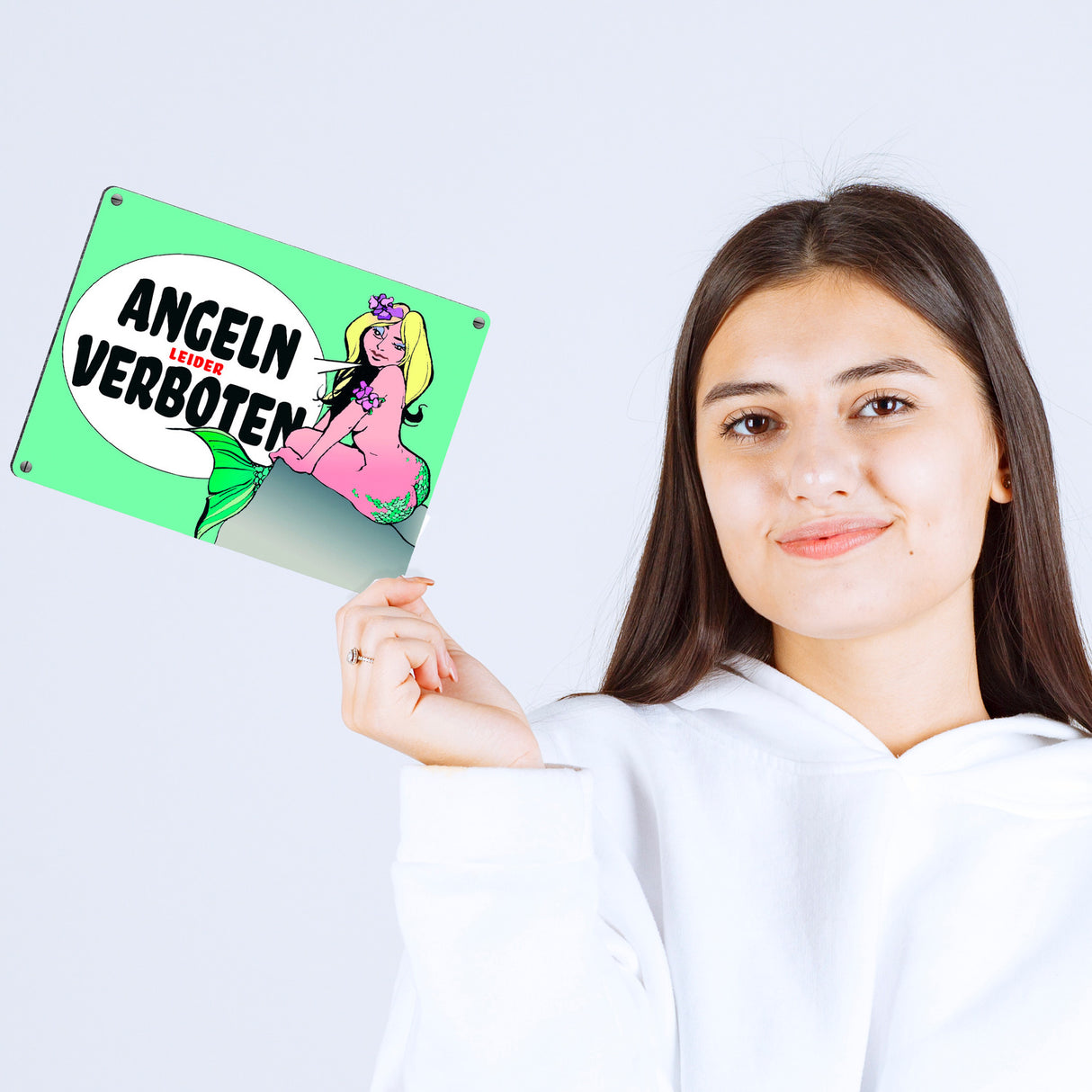 Angeln leider verboten Metallschild