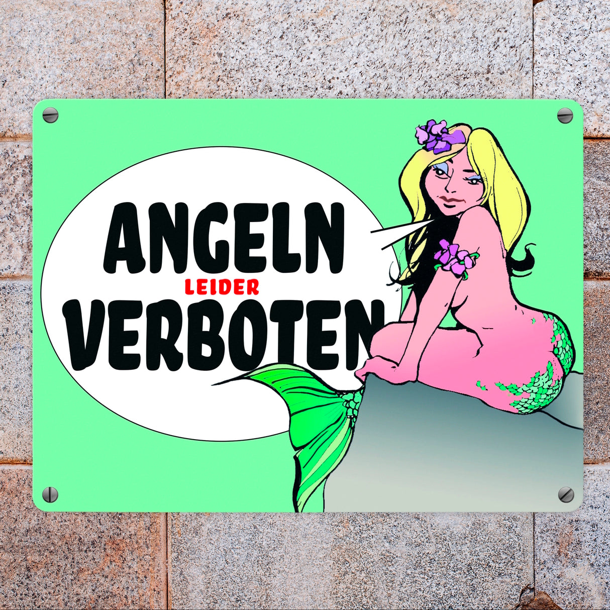 Angeln leider verboten Metallschild