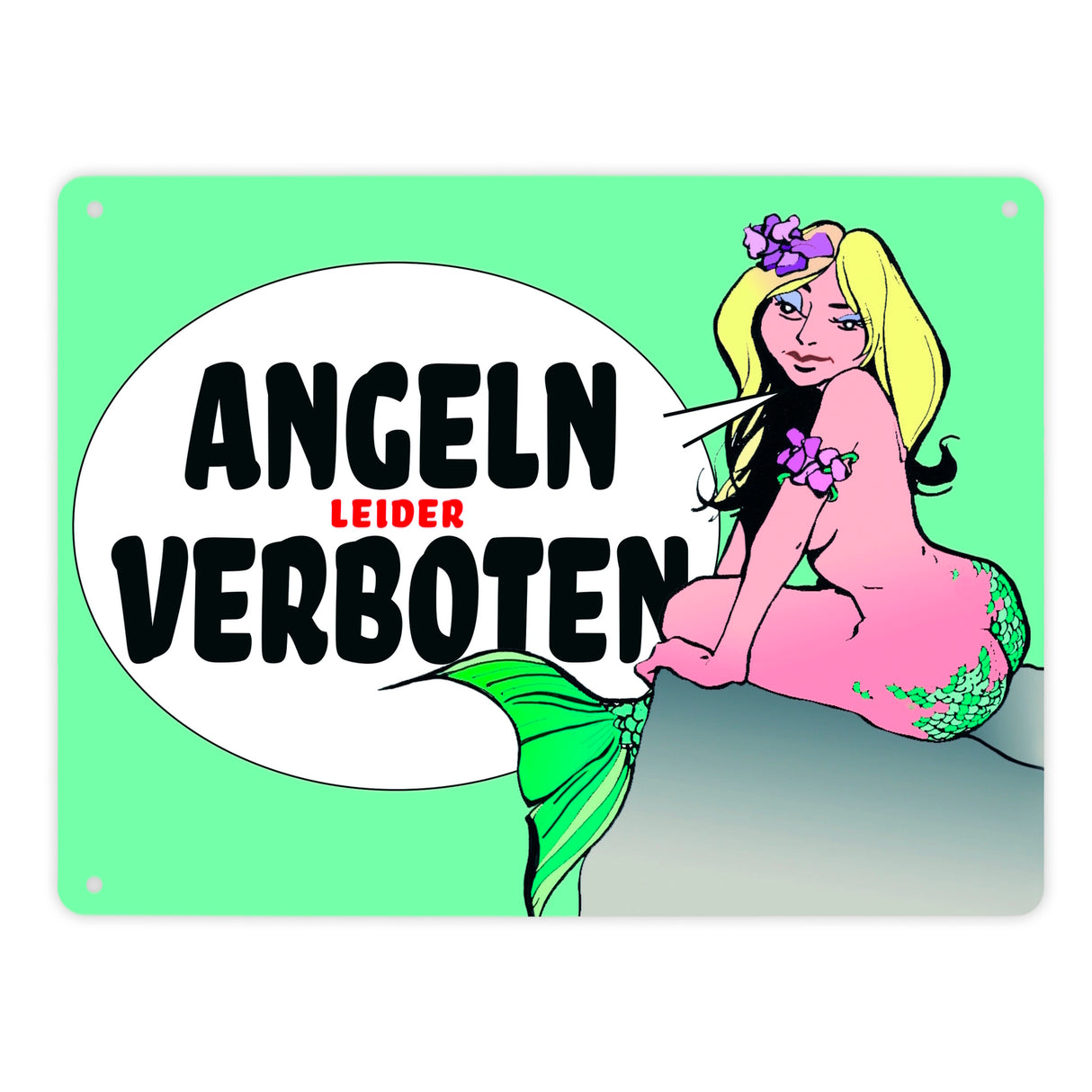 Angeln leider verboten Metallschild