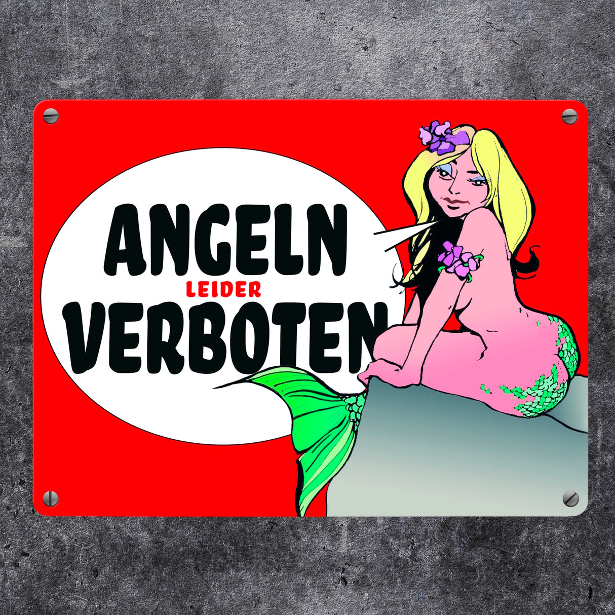 Angeln leider verboten Metallschild