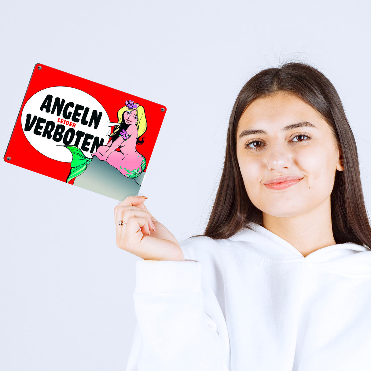 Angeln leider verboten Metallschild