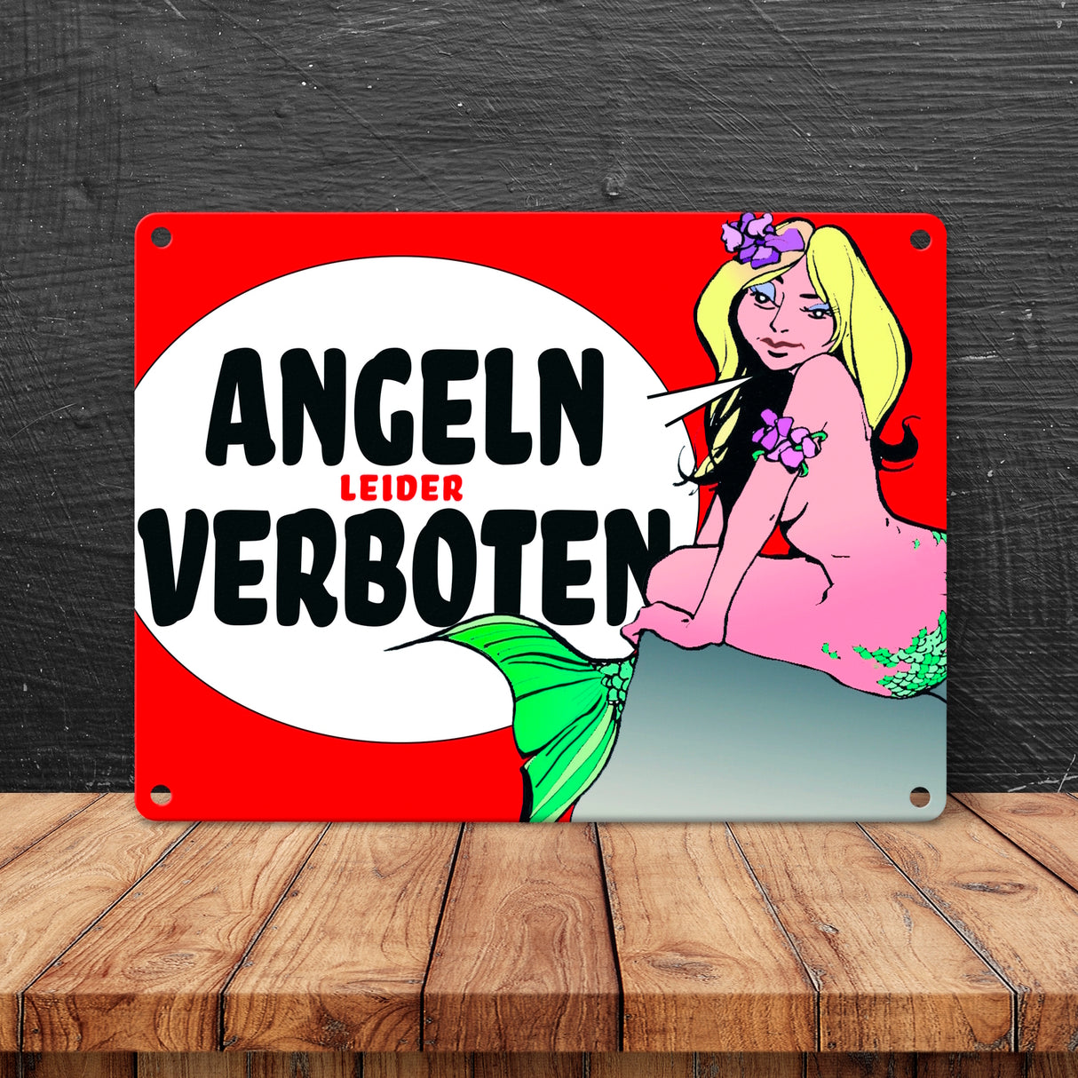 Angeln leider verboten Metallschild
