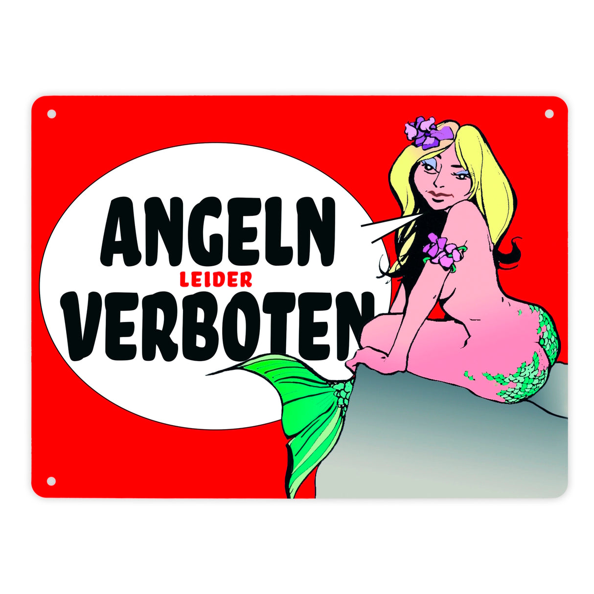 Angeln leider verboten Metallschild