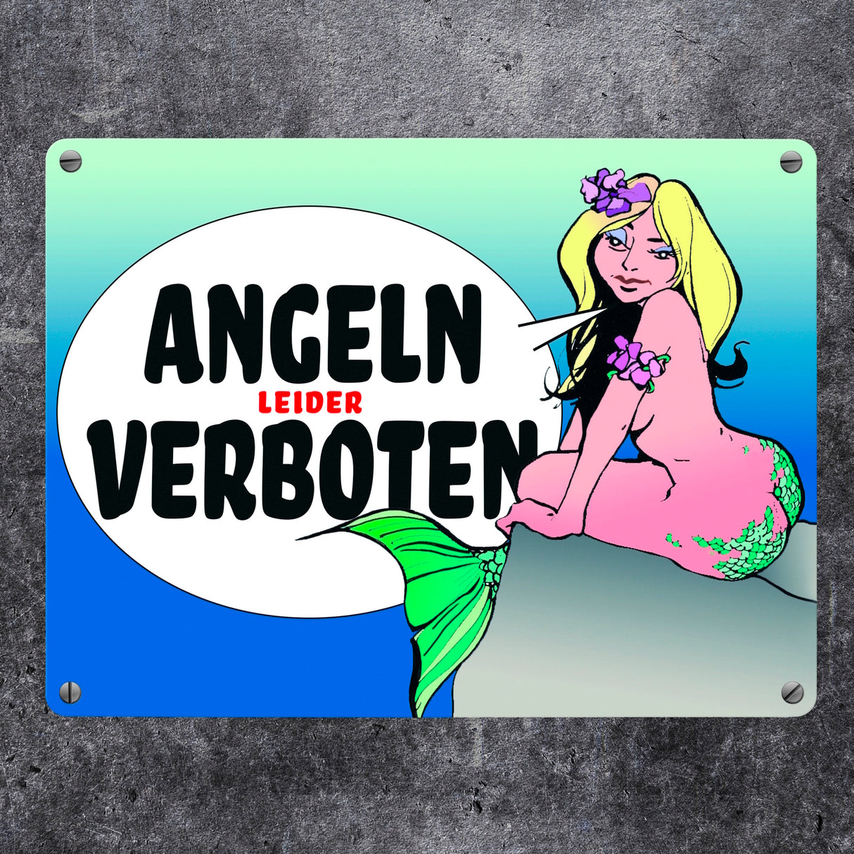 Angeln leider verboten Metallschild
