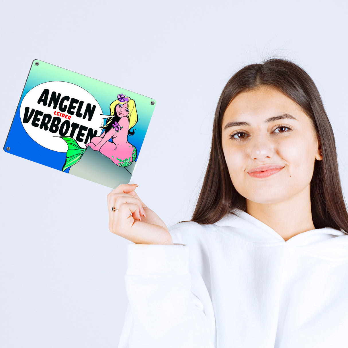 Angeln leider verboten Metallschild