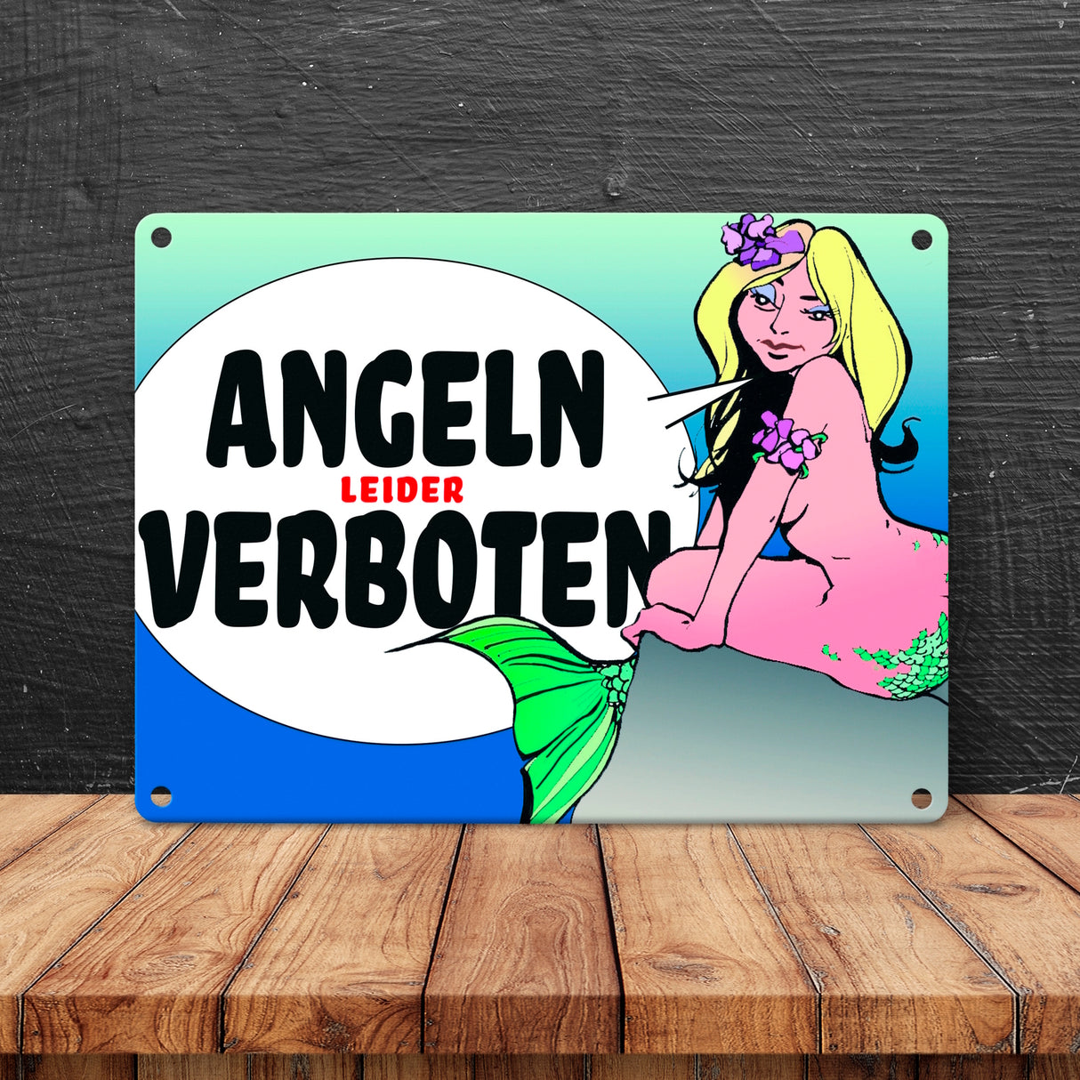 Angeln leider verboten Metallschild