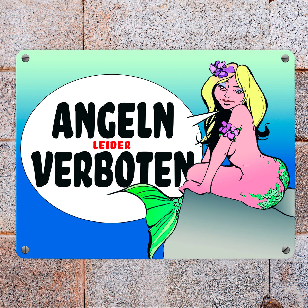 Angeln leider verboten Metallschild