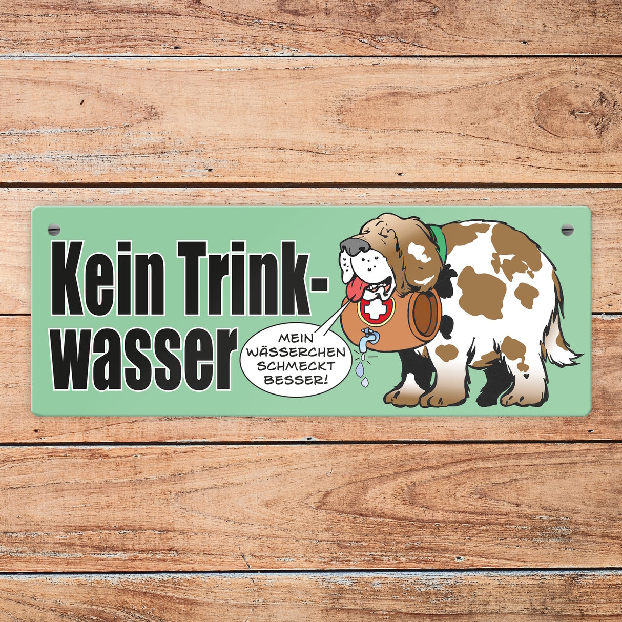 Kein Trinkwasser Metallschild mit Schweizer Alpenhund