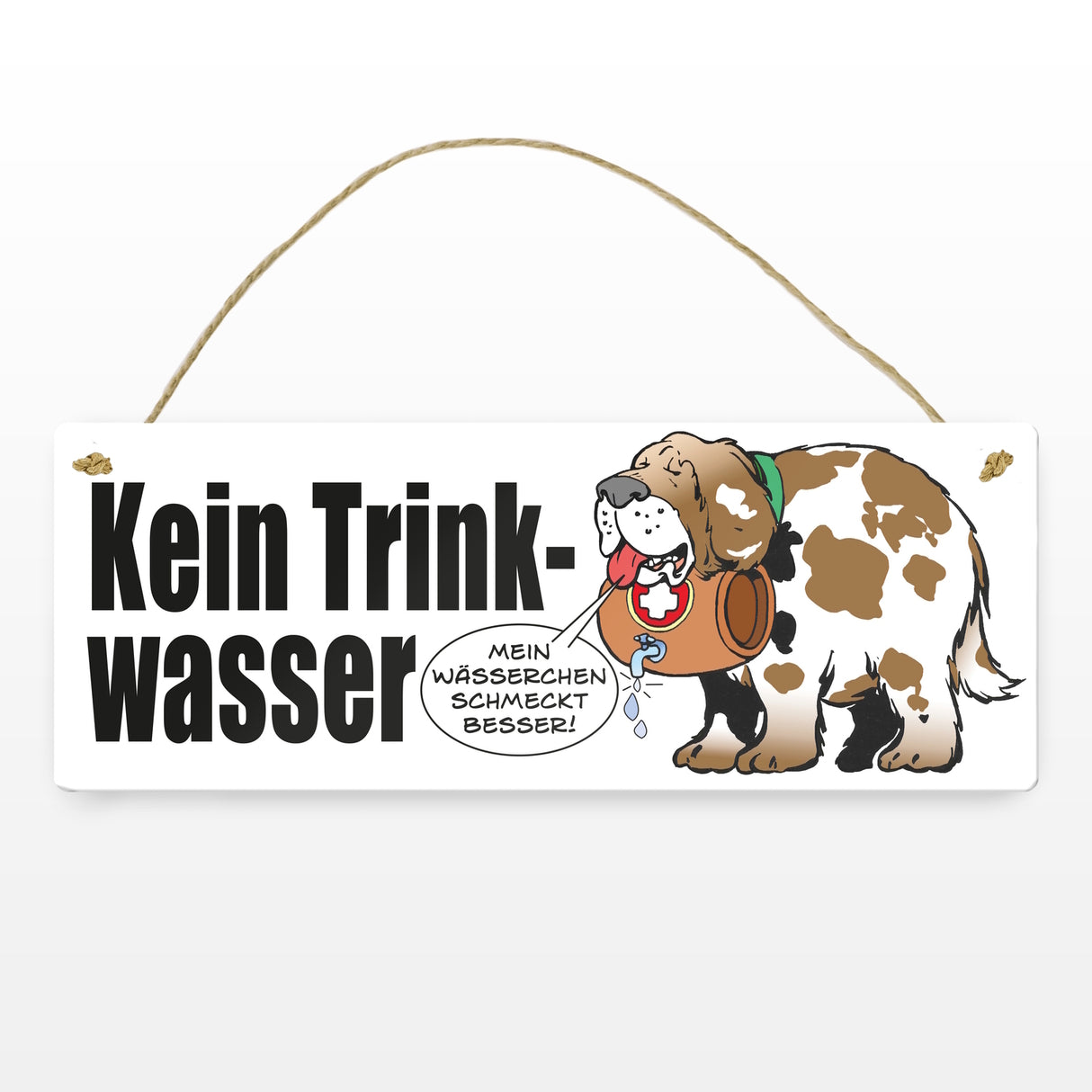 Kein Trinkwasser Metallschild mit Schweizer Alpenhund