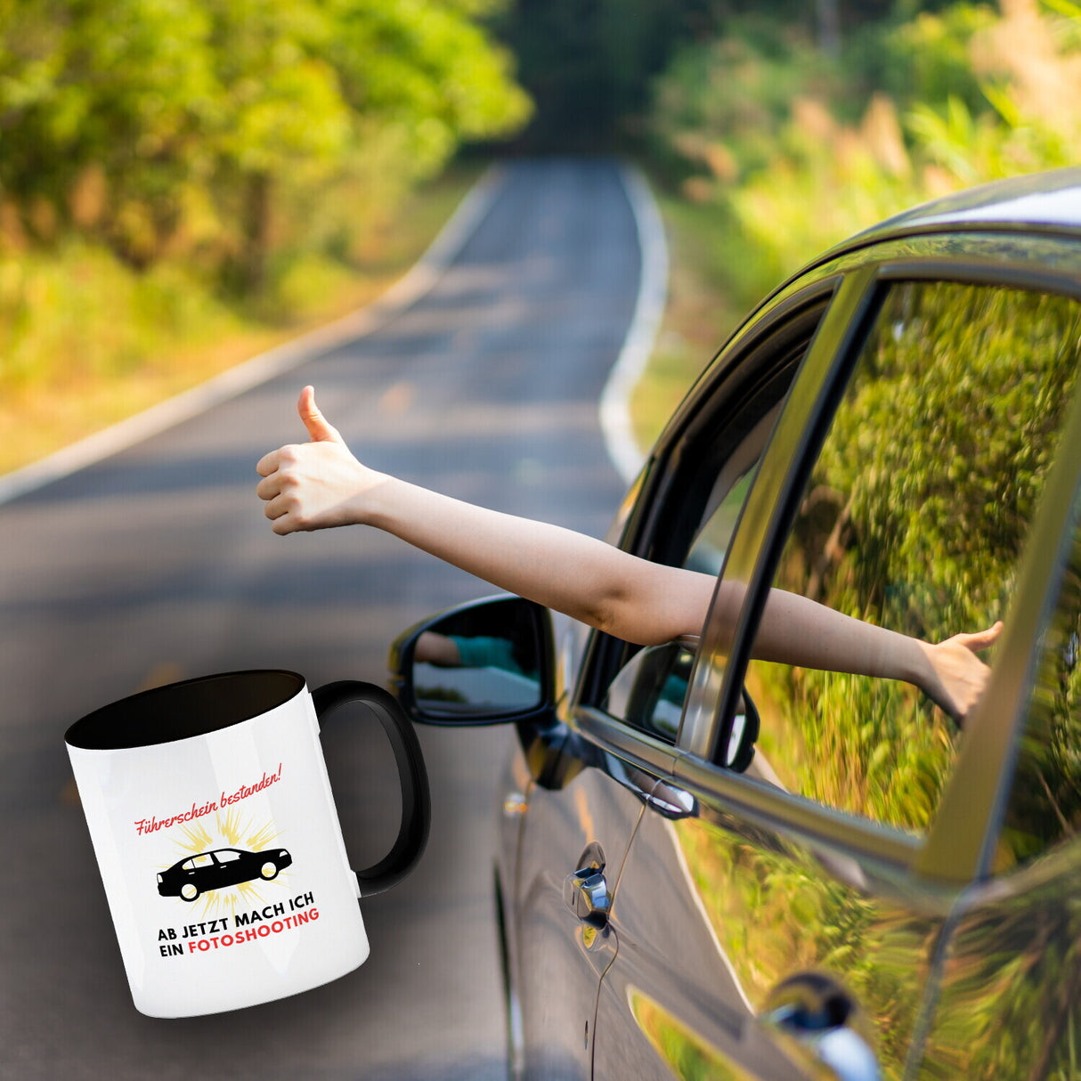 Führerschein bestanden Kaffeebecher Ab jetzt mach ich ein Fotoshooting