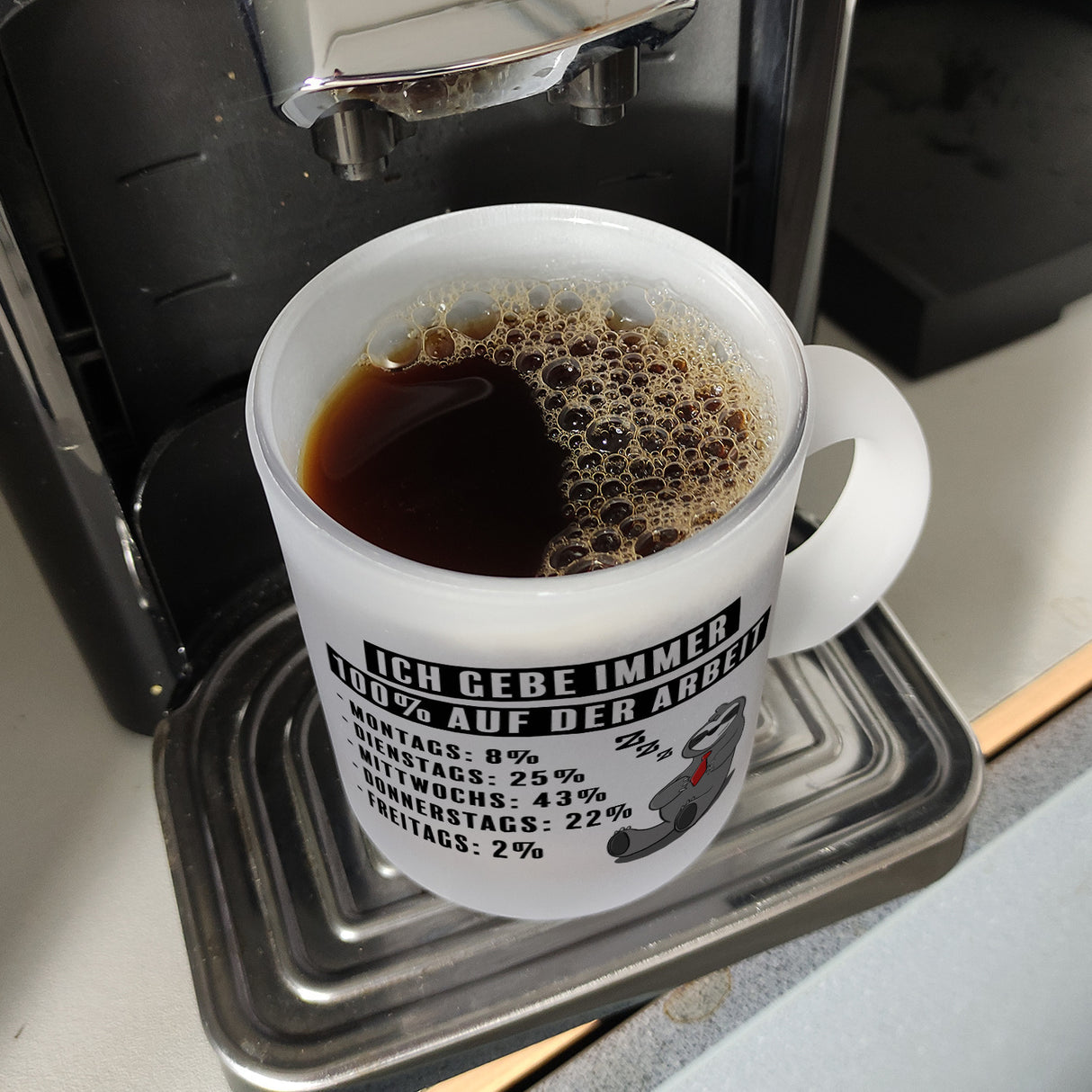 Ich gebe immer 100% auf der Arbeit Kaffeebecher mit schnarchendem Faultier