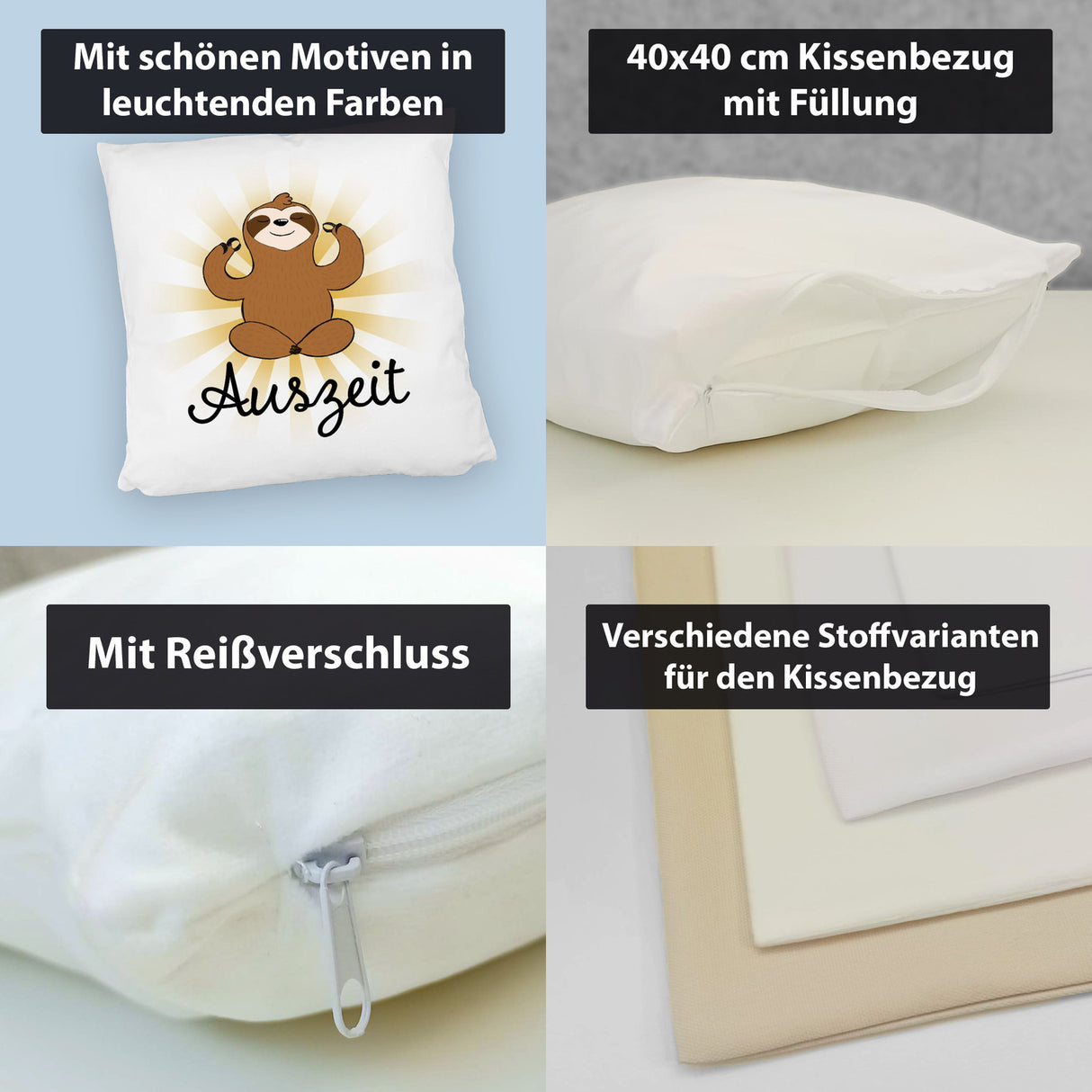 Auszeit Faultier Kissen