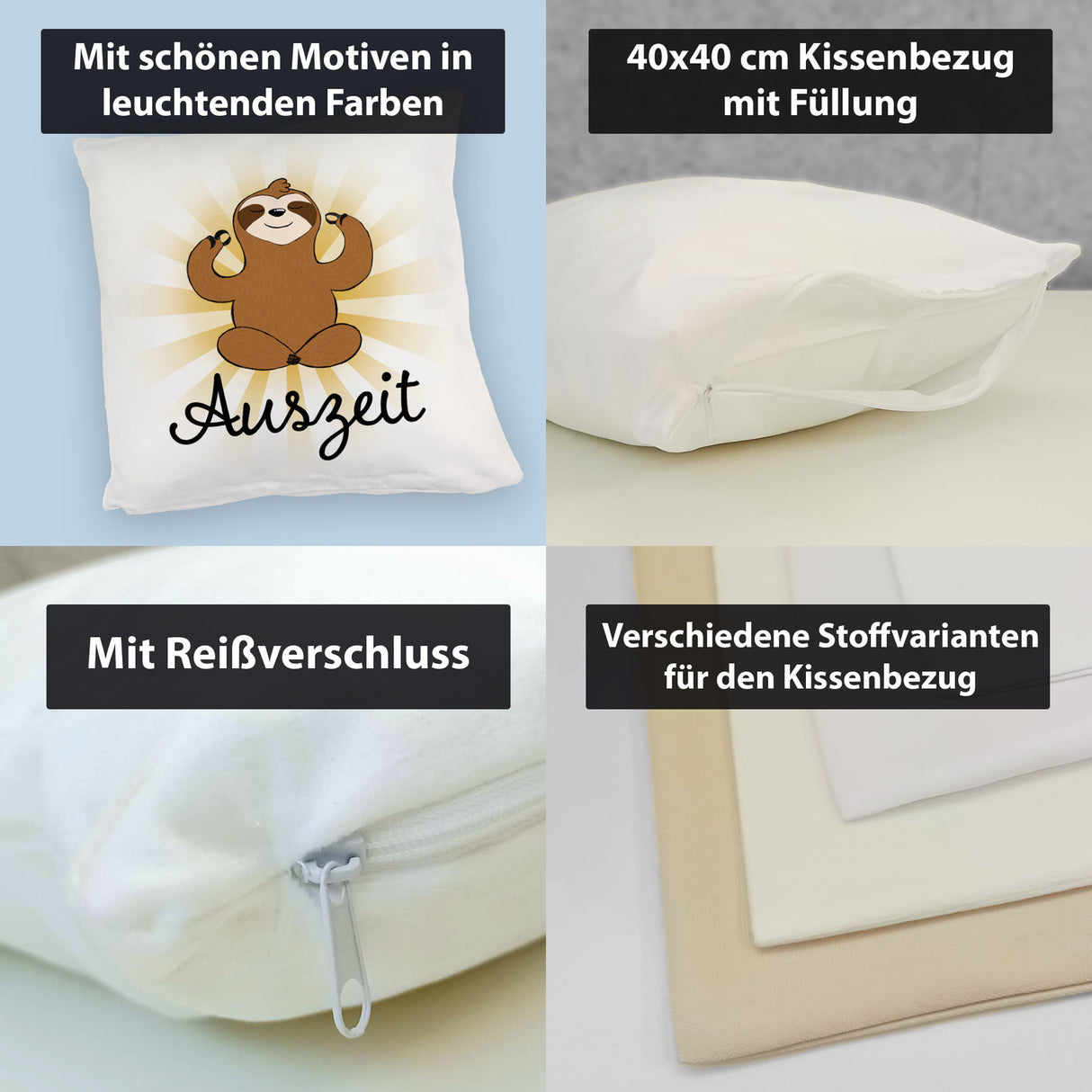Auszeit Faultier Kissen