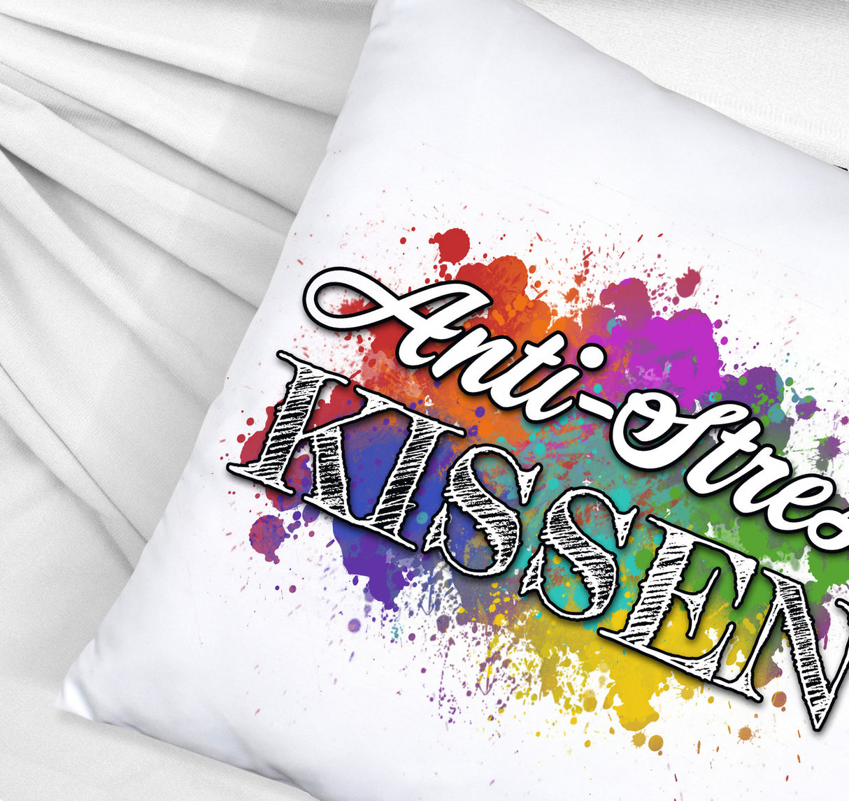 Anti-Stress Kissen - Dekoratives Kissen mit Farbflecken Motiv