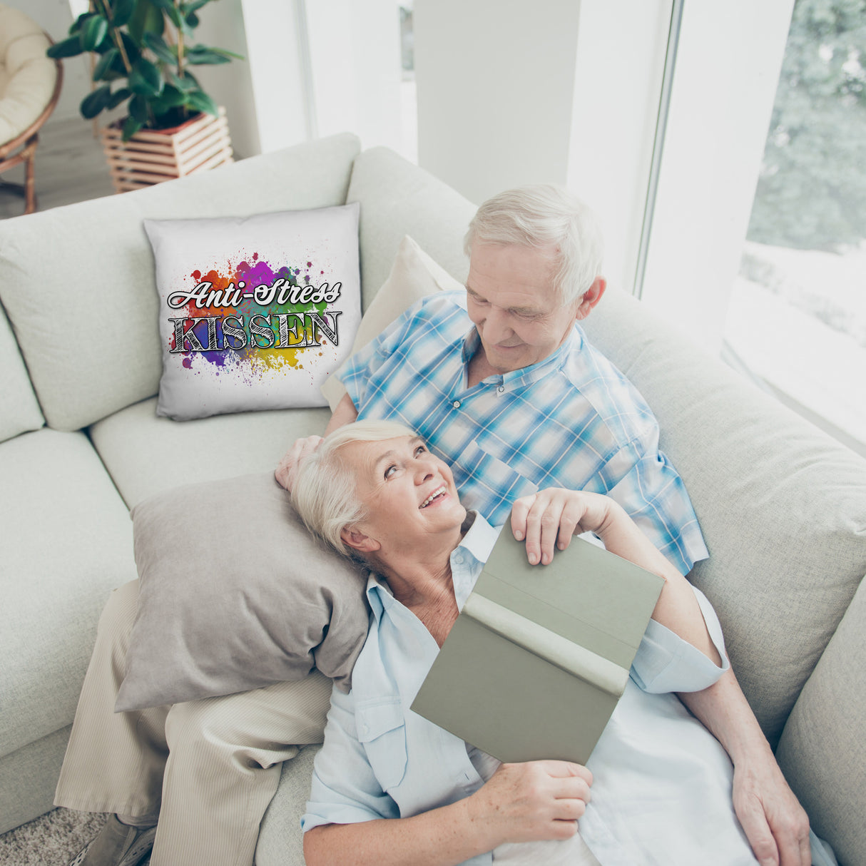 Anti-Stress Kissen - Dekoratives Kissen mit Farbflecken Motiv