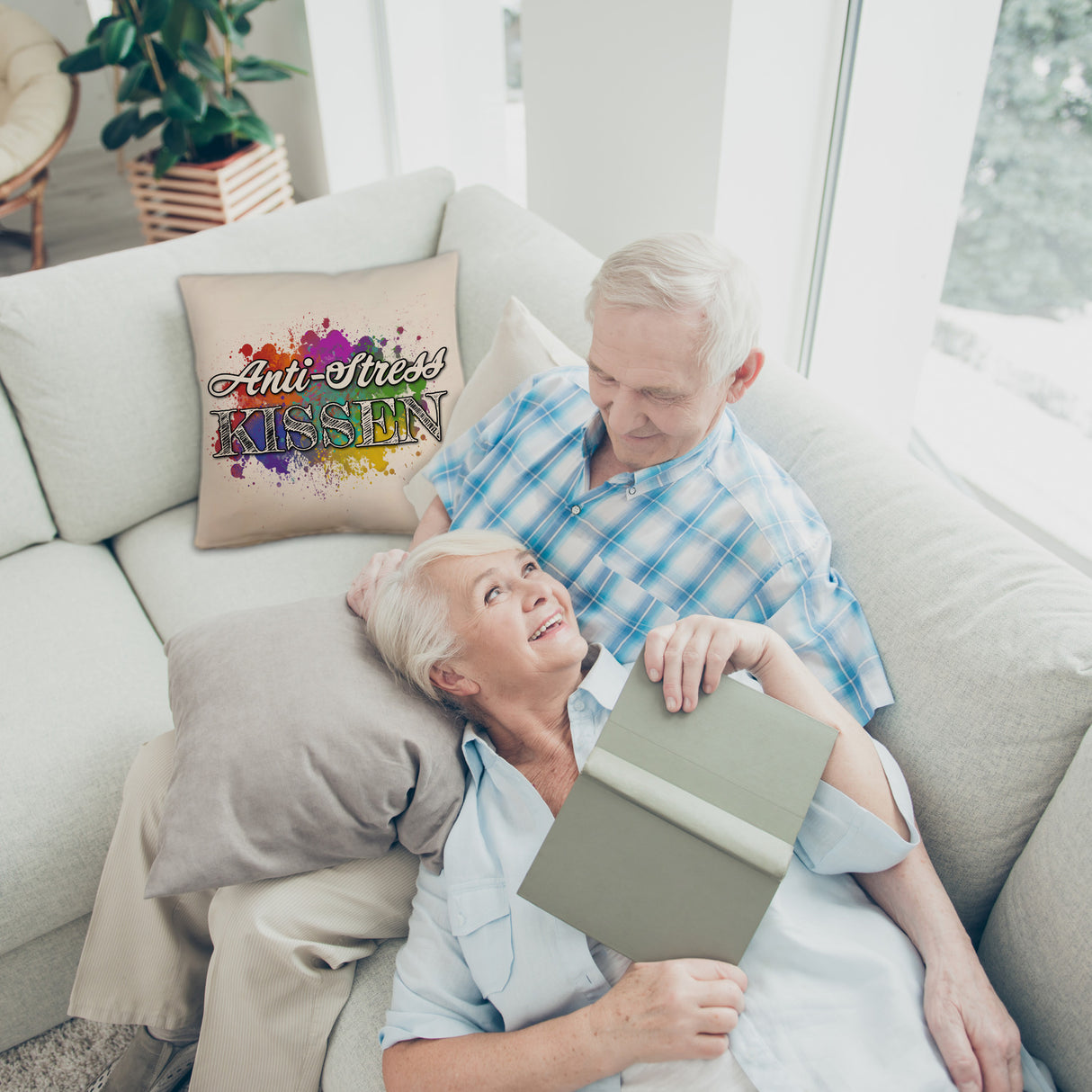 Anti-Stress Kissen - Dekoratives Kissen mit Farbflecken Motiv