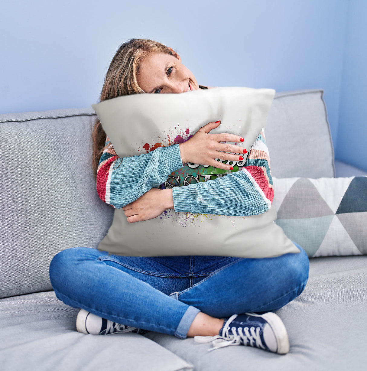 Anti-Stress Kissen - Dekoratives Kissen mit Farbflecken Motiv