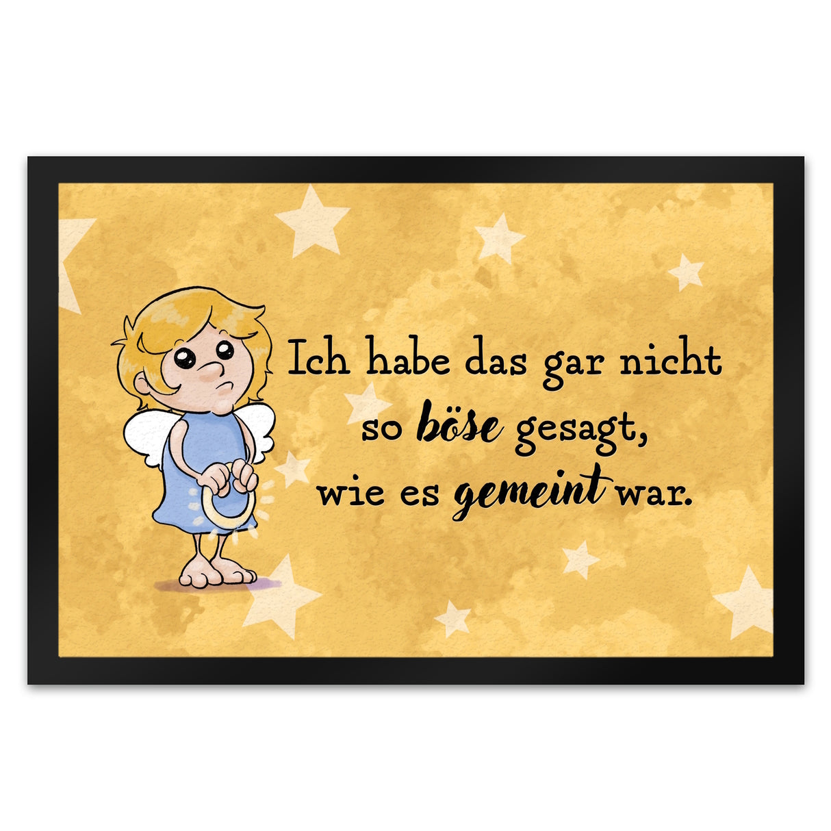 Engel Fußmatte in 35x50 cm mit Spruch - Nicht so böse gesagt, wie gemeint