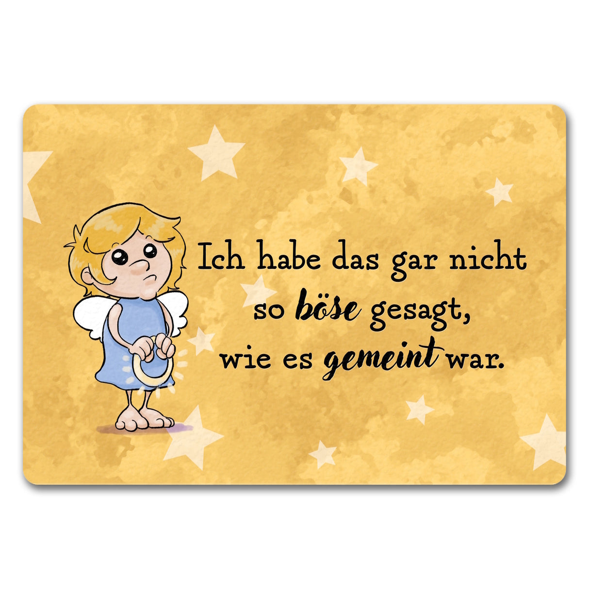 Engel Fußmatte in 35x50 cm mit Spruch - Nicht so böse gesagt, wie gemeint