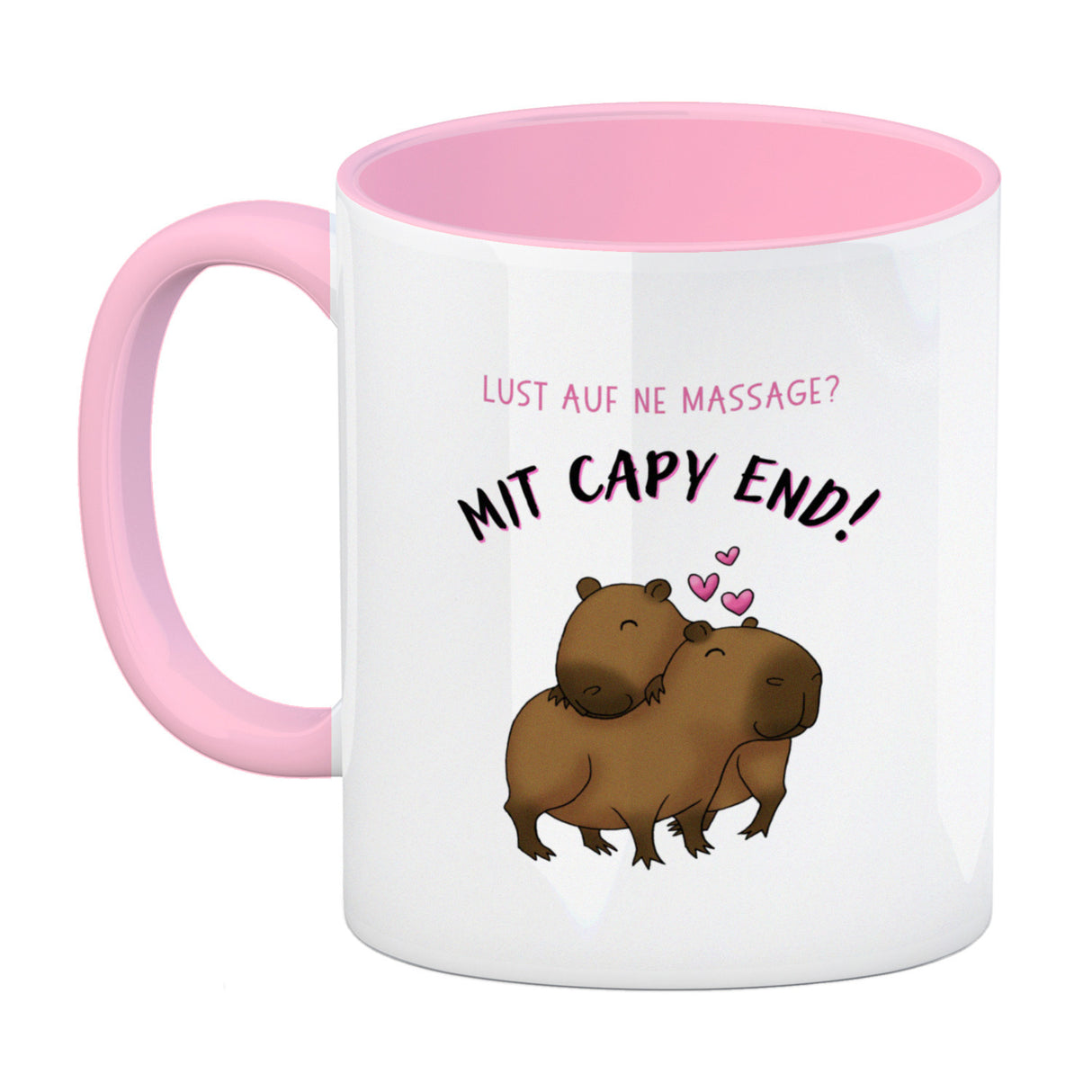 Eine Massage mit Capy End Capybara Kaffeebecher mit Spruch