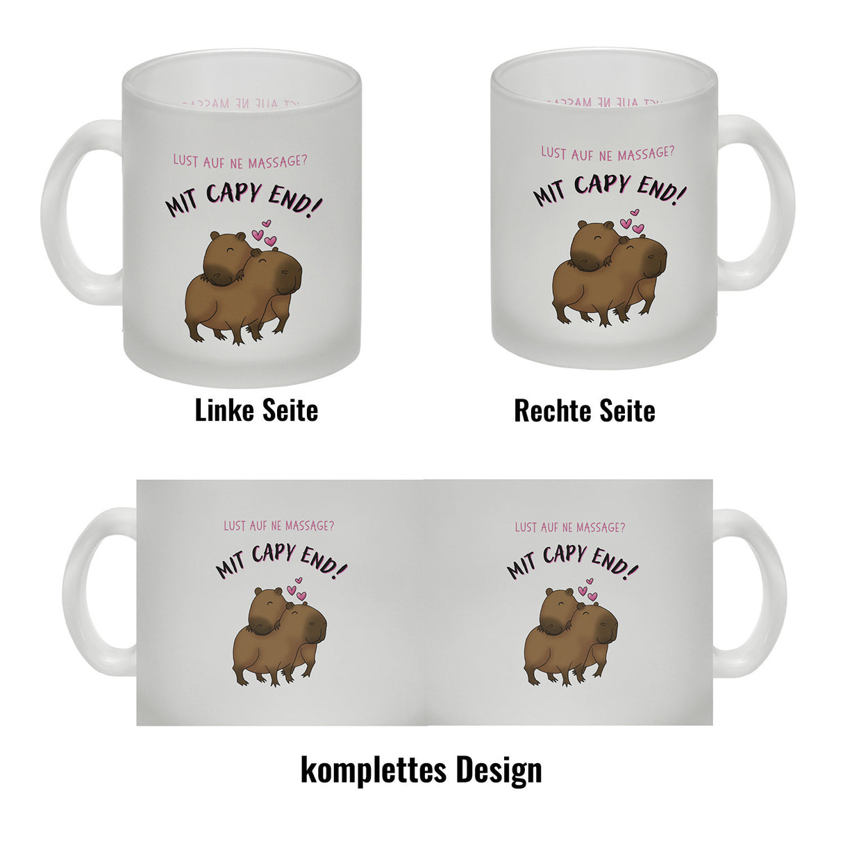 Eine Massage mit Capy End Capybara Kaffeebecher mit Spruch