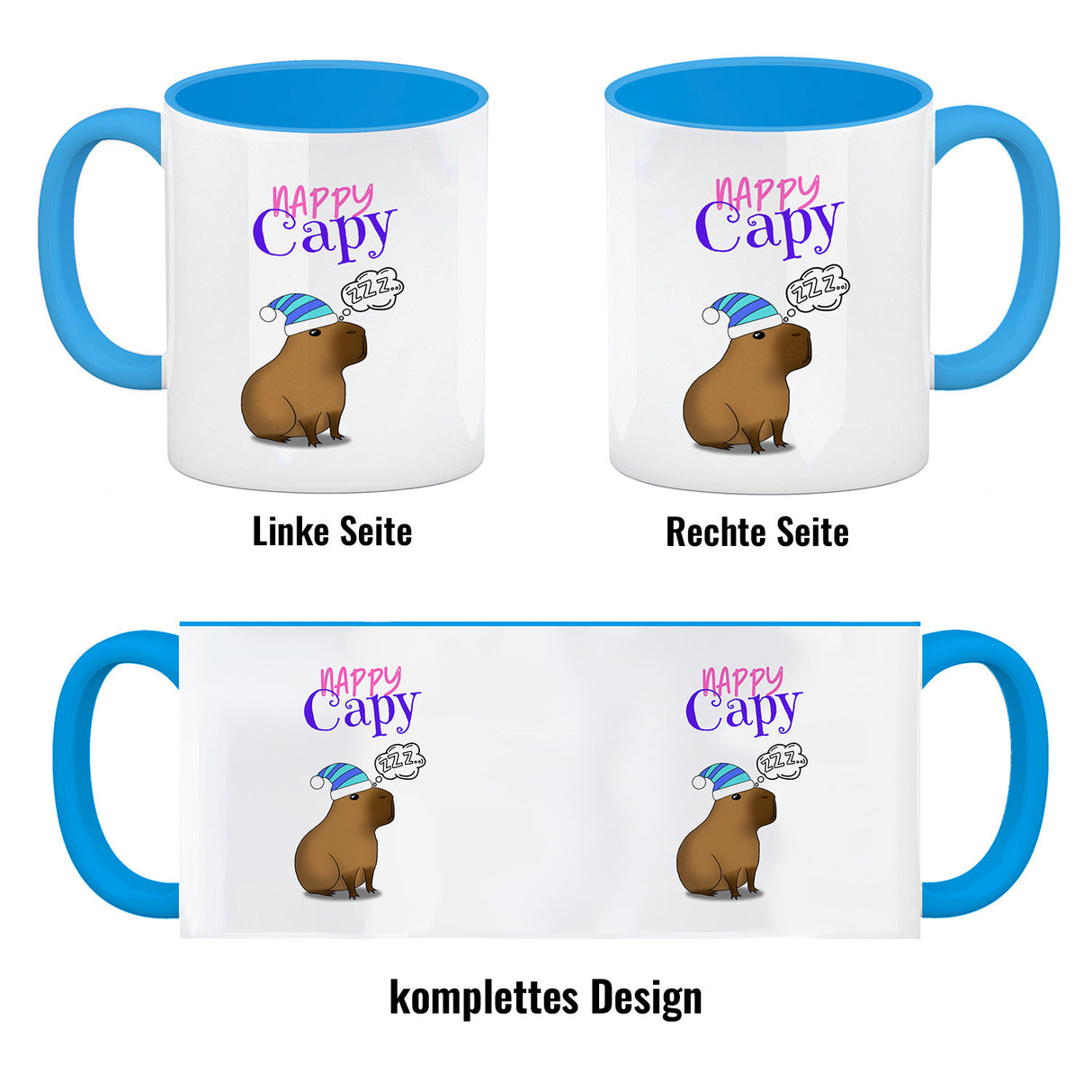 Nappy Capy Kaffeebecher mit müdem Capybara