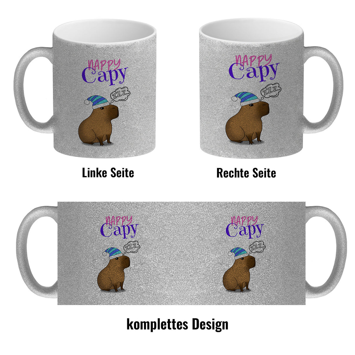 Nappy Capy Kaffeebecher mit müdem Capybara