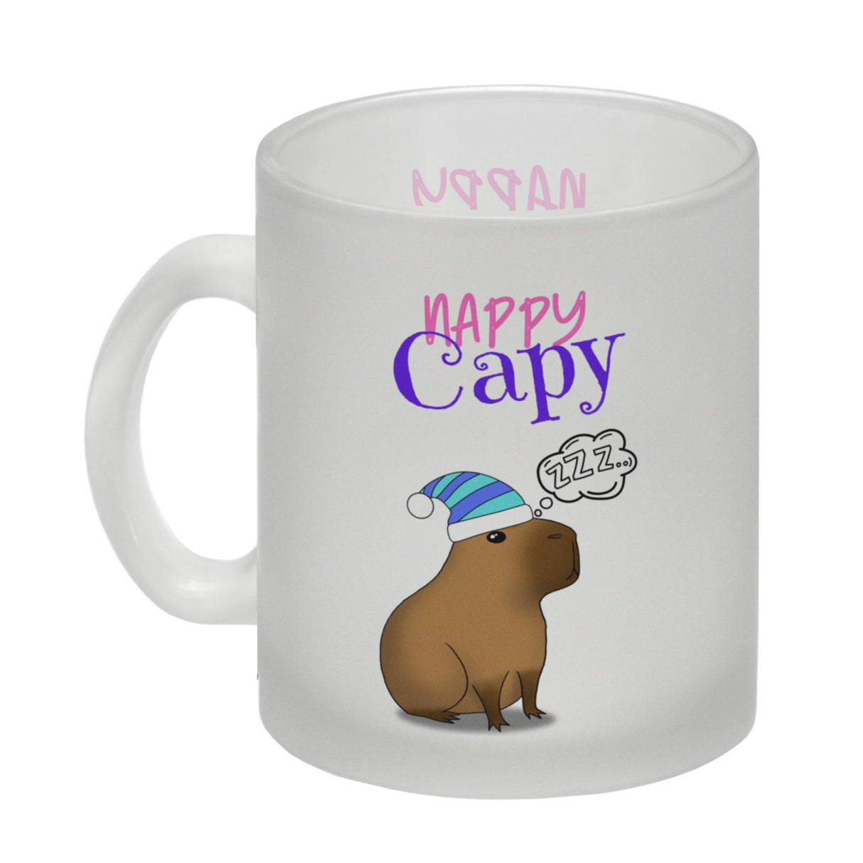 Nappy Capy Kaffeebecher mit müdem Capybara