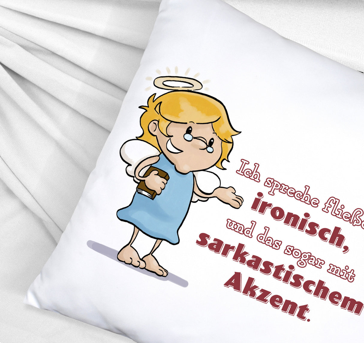 Kissen mit frechen Engel-Sprüchen