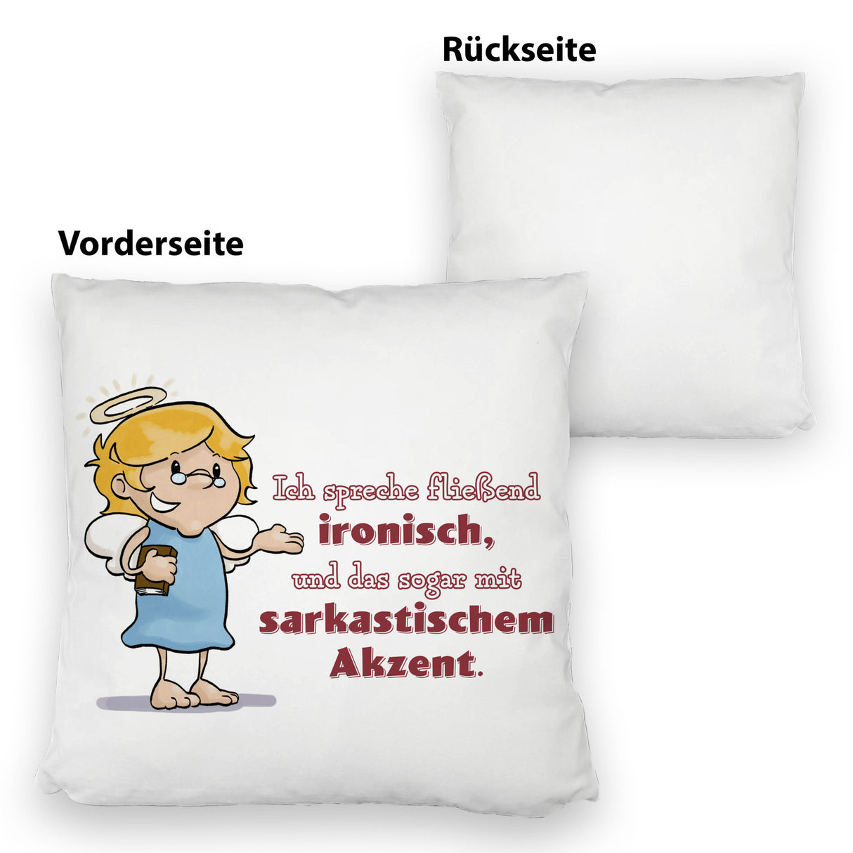 Kissen mit frechen Engel-Sprüchen