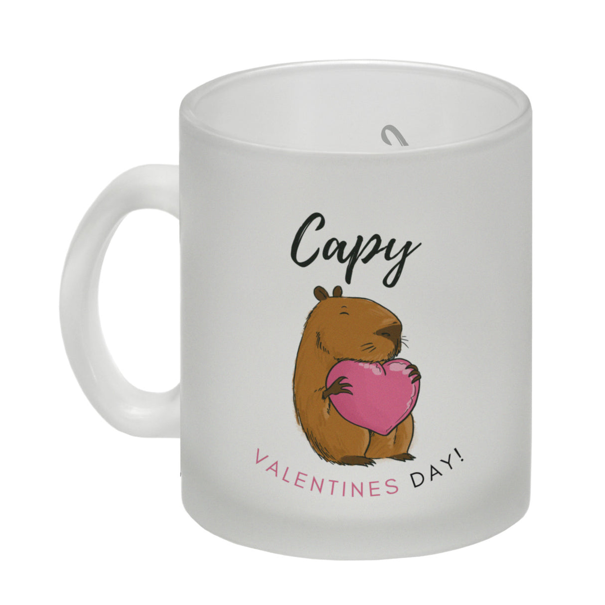 Capy Valentines Day Kaffeebecher mit niedlichem Capybara Motiv