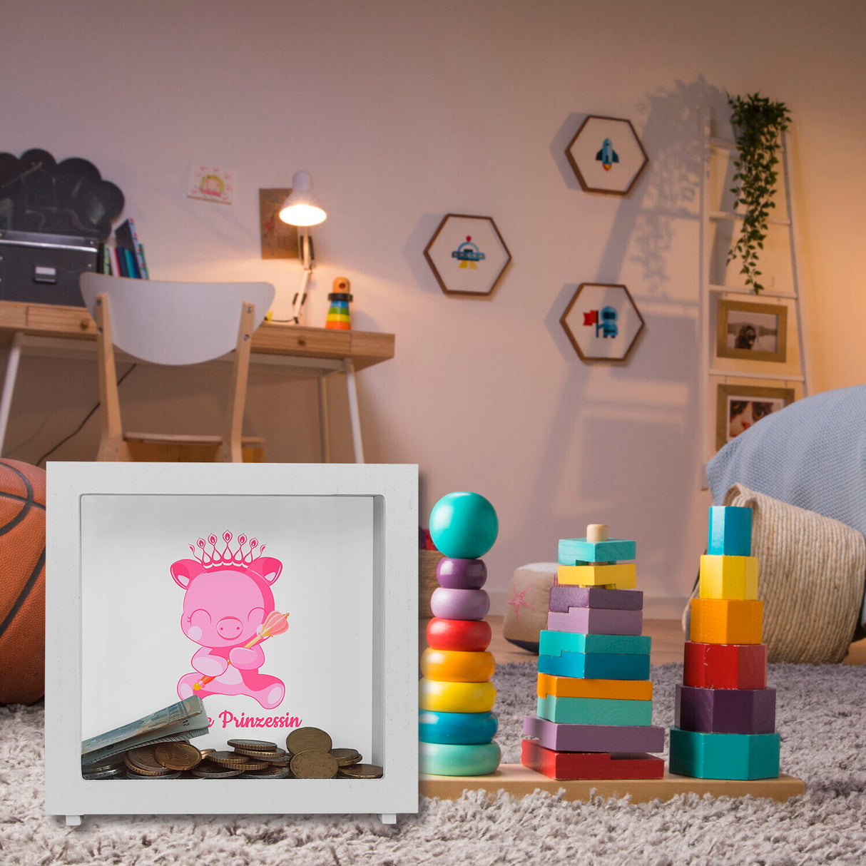 Kleine Prinzessin Spardose mit niedlichem Schweinchen