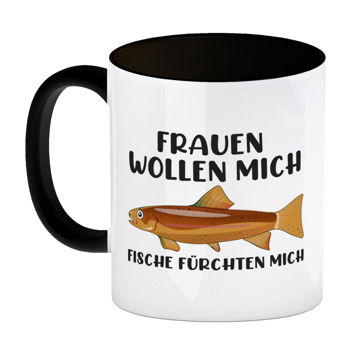 Frauenheld und Angler Kaffeebecher mit Spruch