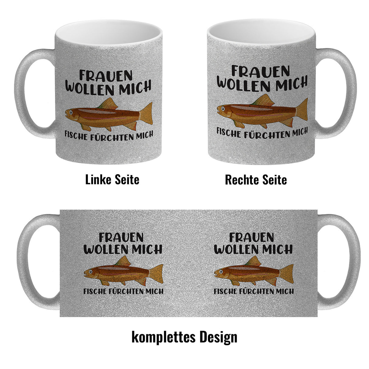 Frauenheld und Angler Kaffeebecher mit Spruch